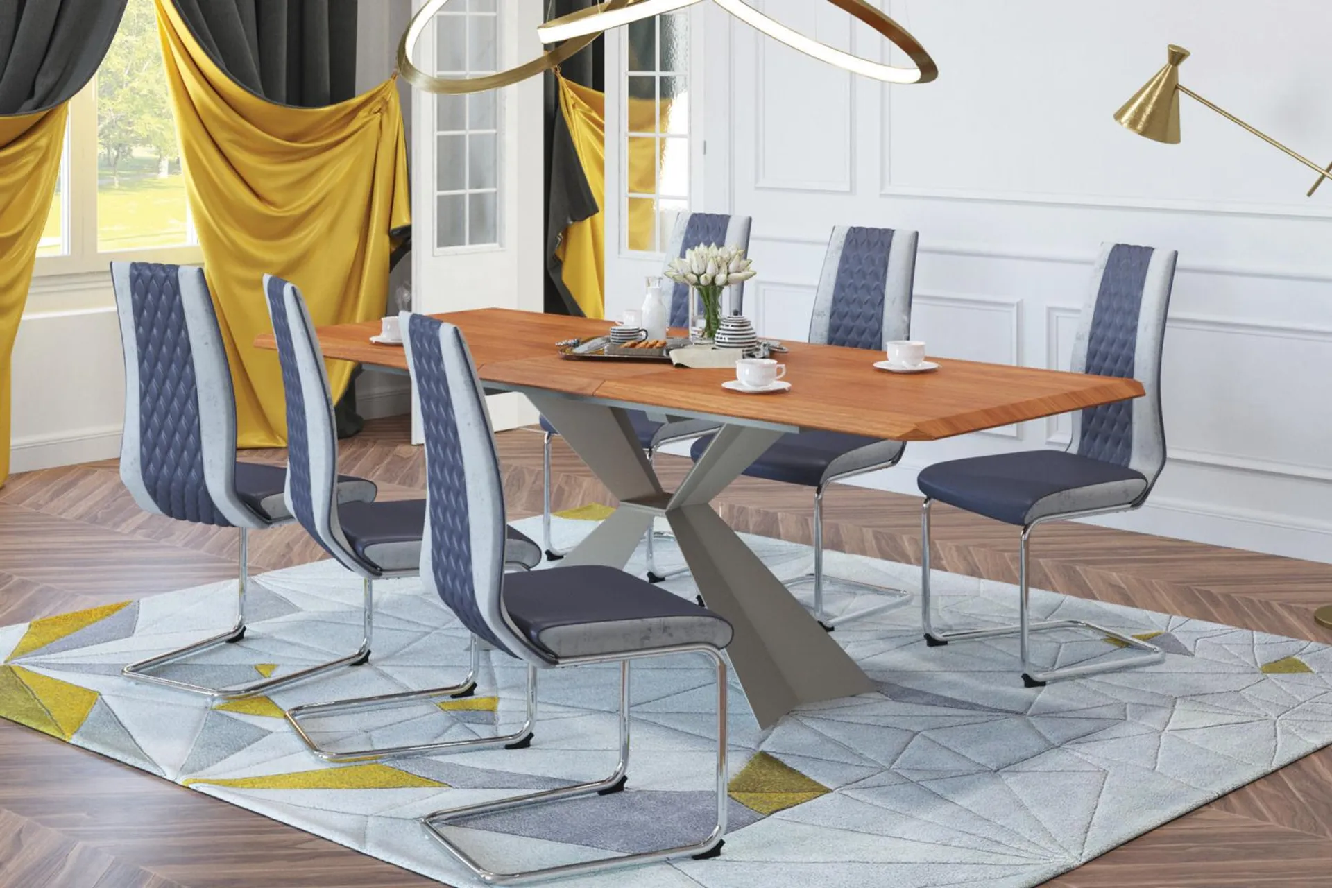 Pachet masă Aragon și 6 scaune Style