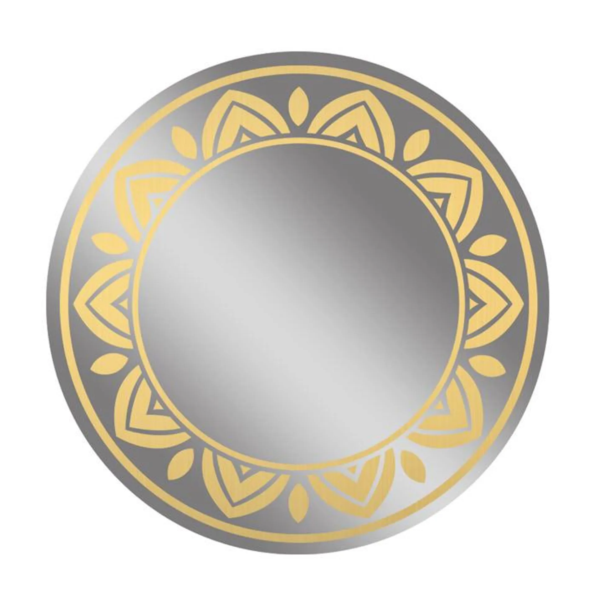 Oglinda decorativa Class Mirrors D7, sablata auriu, rotunda, 70 x 70 cm