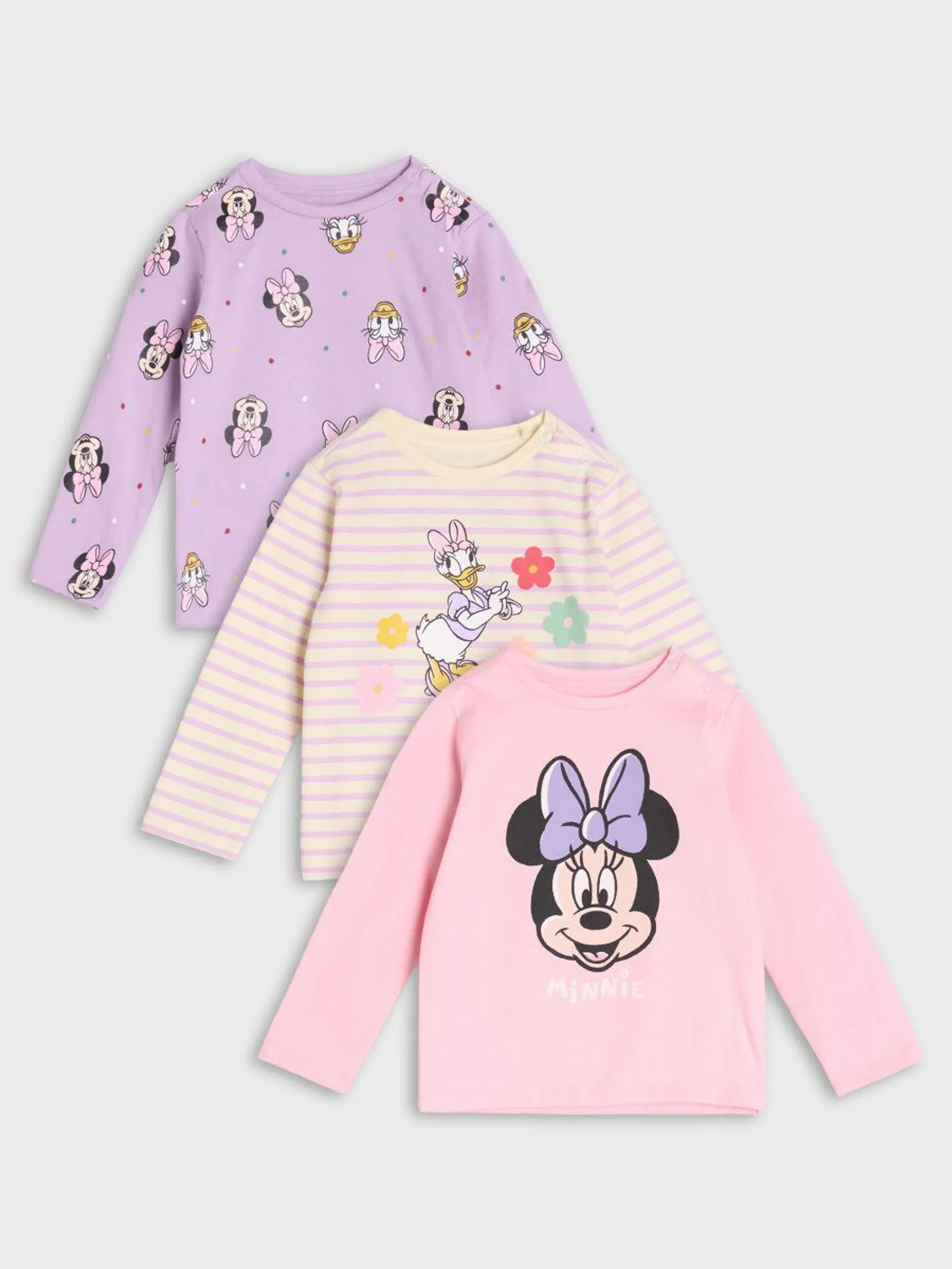 Tricou cu mânecă lungă Minnie Mouse 3 pack