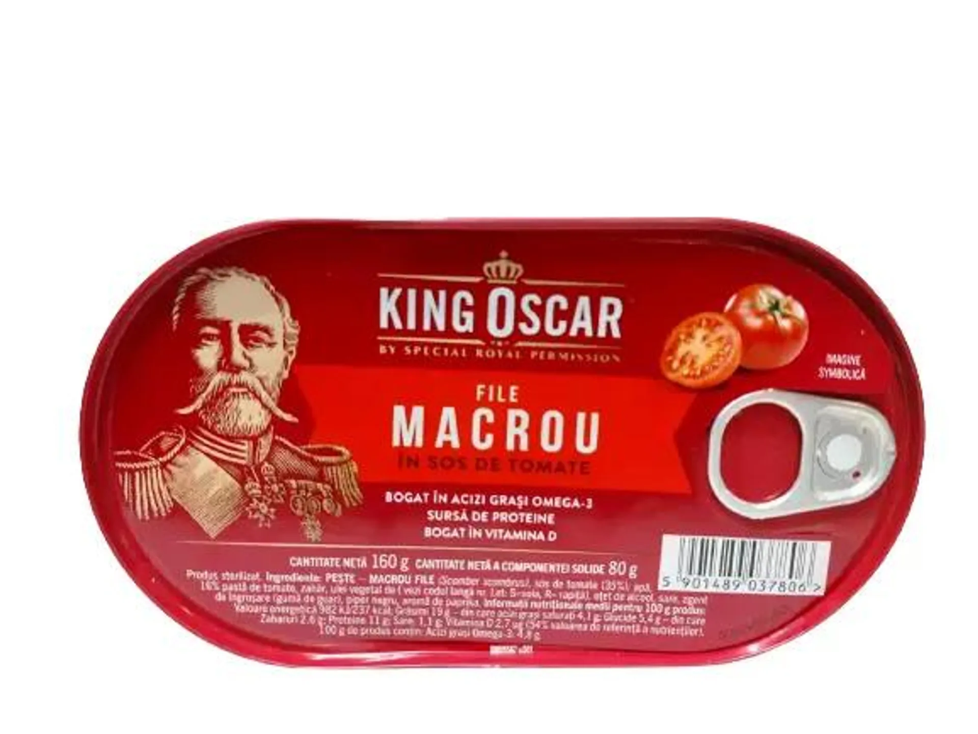 Macrou King Oscar in sos tomat 160 g