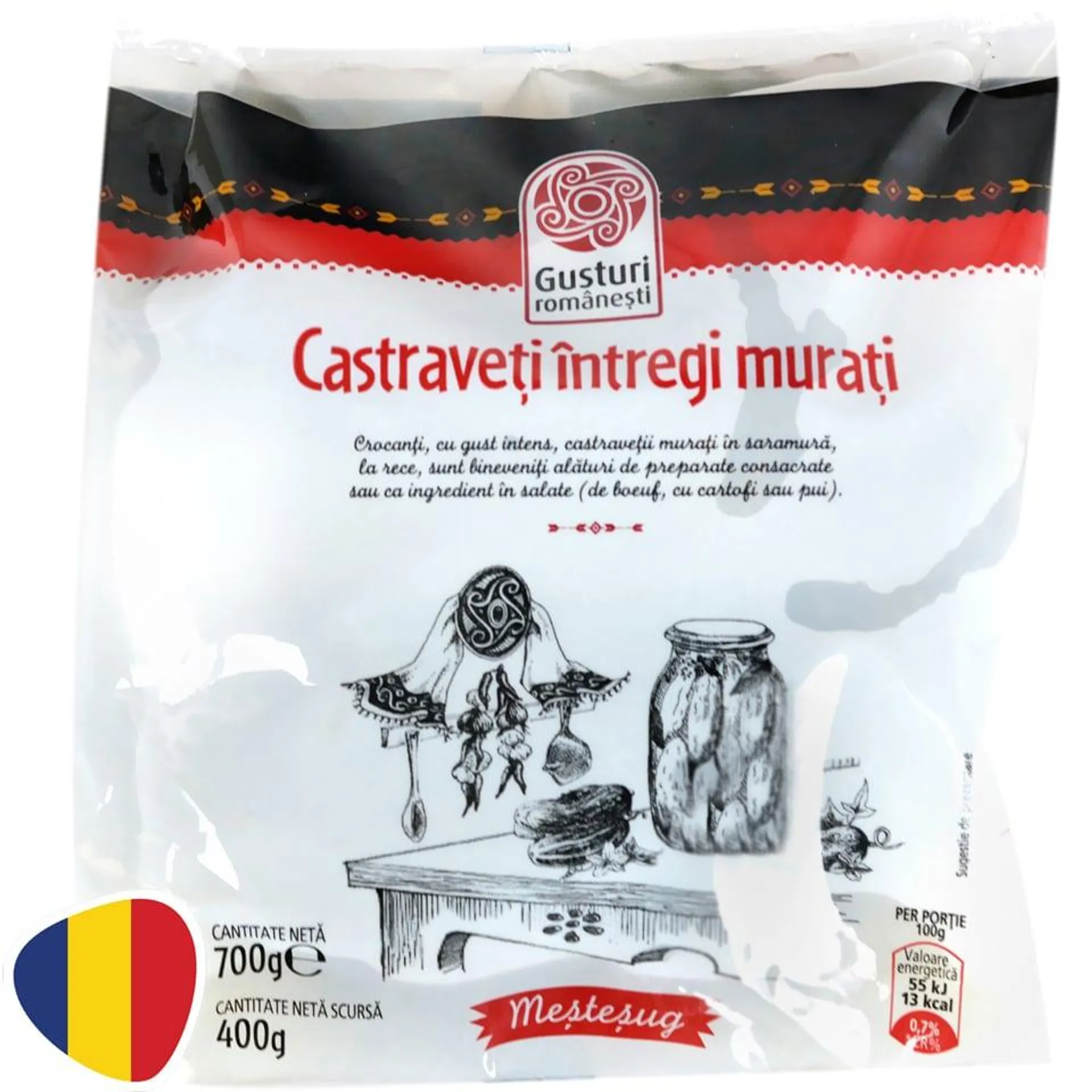 Gusturi romanesti | Castraveti intregi murati 400g