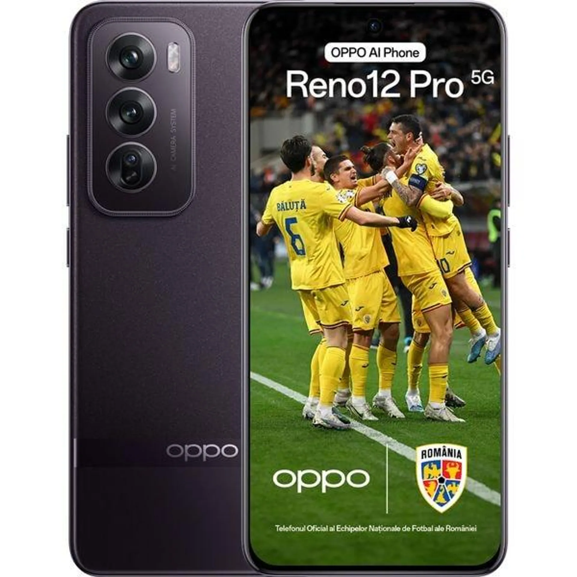 Telefon OPPO Reno12 Pro 5G, 512GB, 12GB RAM, Dual SIM, Nebula Black + Incarcator 80W Gan