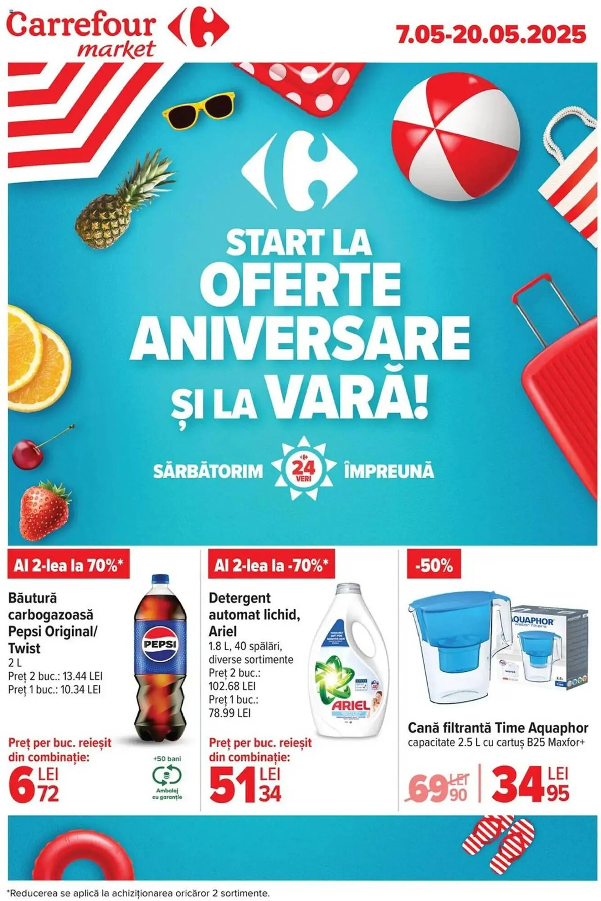 Catalog Catalog Carrefour Market de la 7 mai până la 20 mai 2025 - Revista Pagina 1