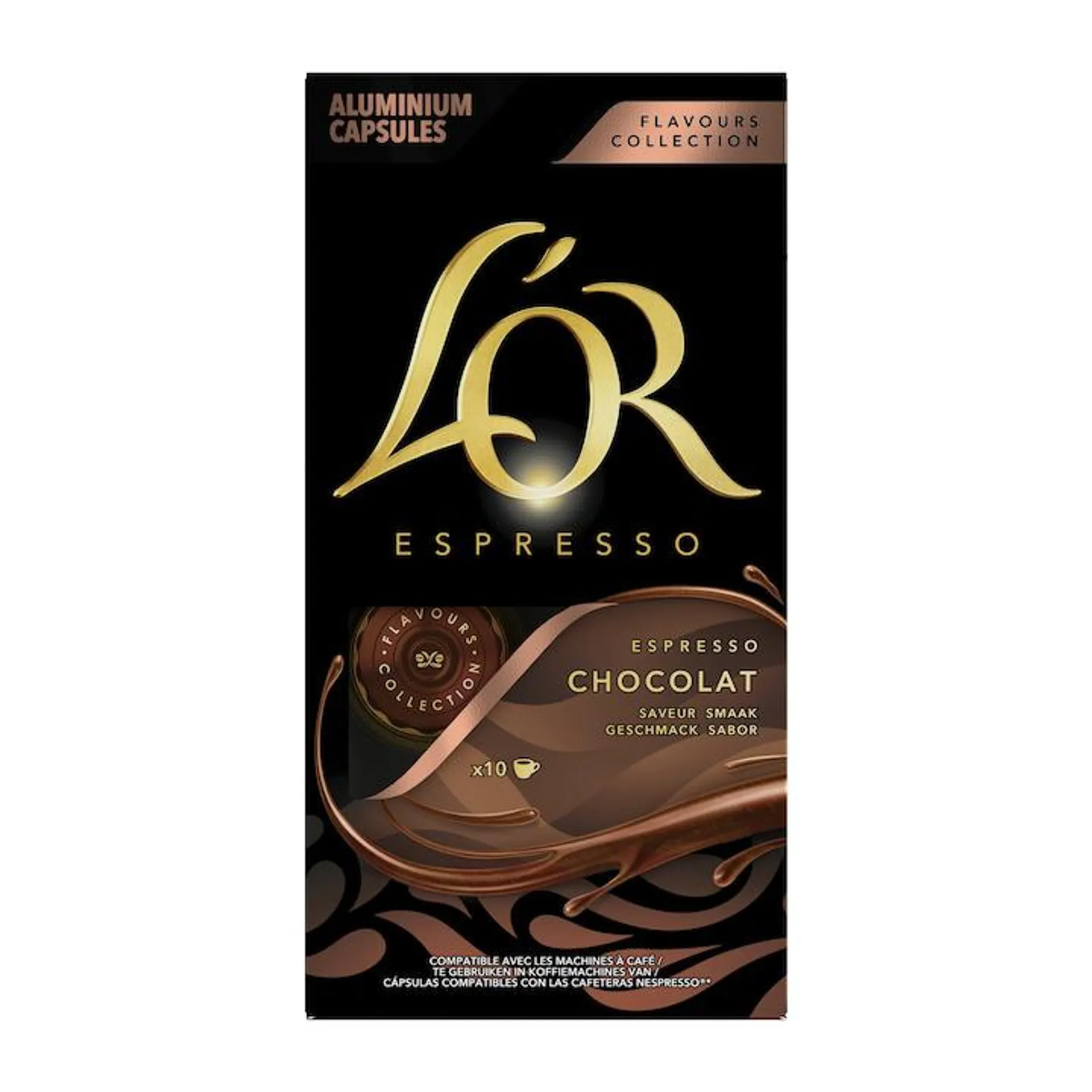 Cafea capsule L'OR Espresso Ciocolata, 10 bauturi x 40 ml, compatibile cu sistemul Nespresso®*, 52 g