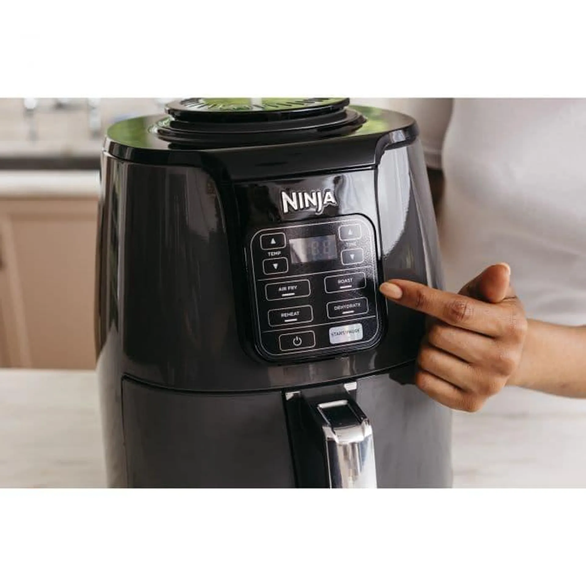 Friteuza cu aer cald Ninja AF100EU, 3.8 l, 4 programe, Gri/Negru