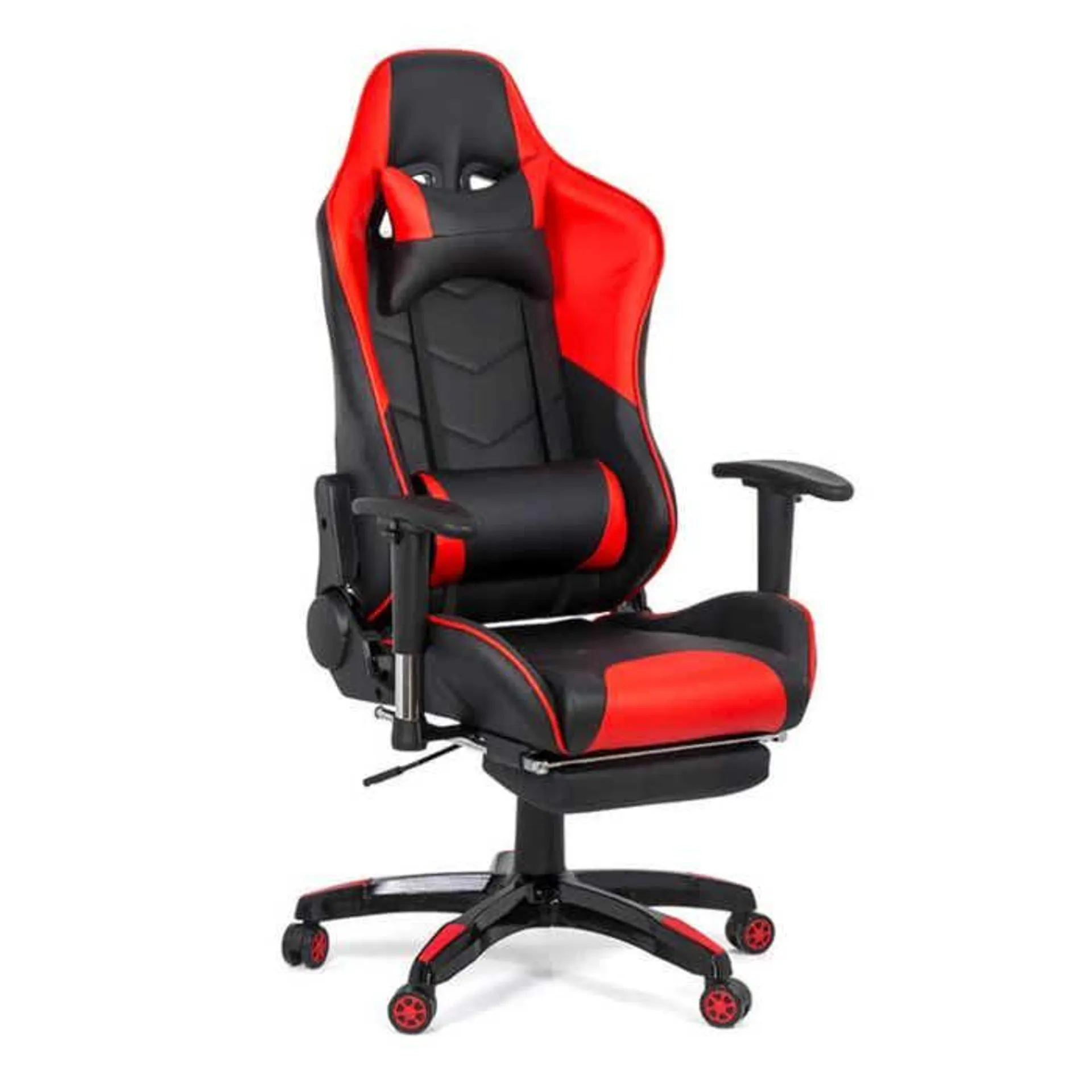 Scaun gaming OFF 306, rotativ, imitatie piele, negru + rosu, 1C