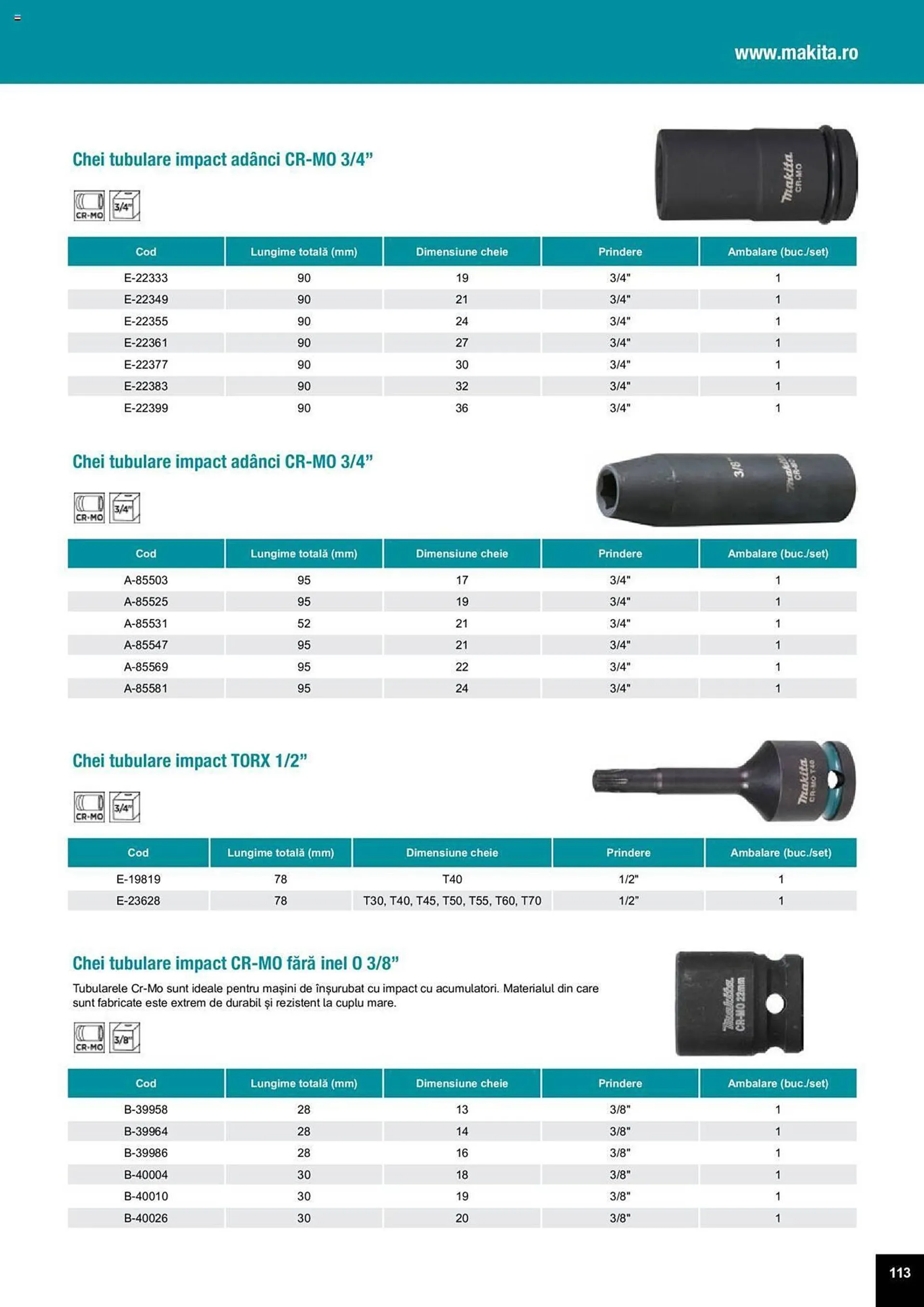 Catalog Сatalog Makita de la 25 martie până la 31 decembrie 2024 - Revista Pagina 113