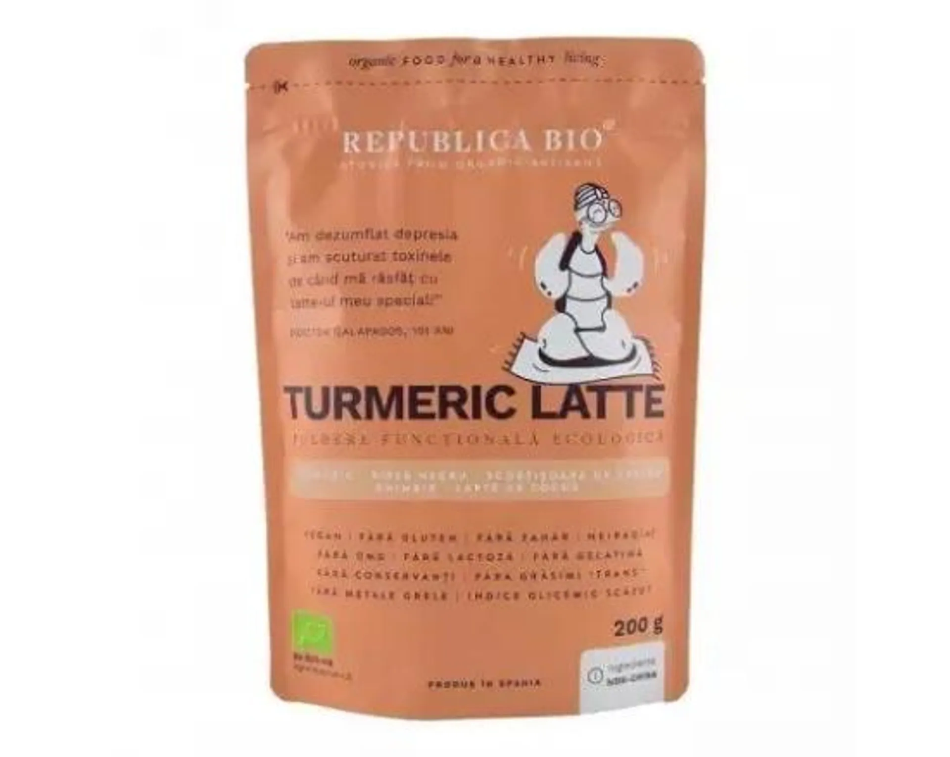 Turmeric latte pulbere functionala ecologica, 200g