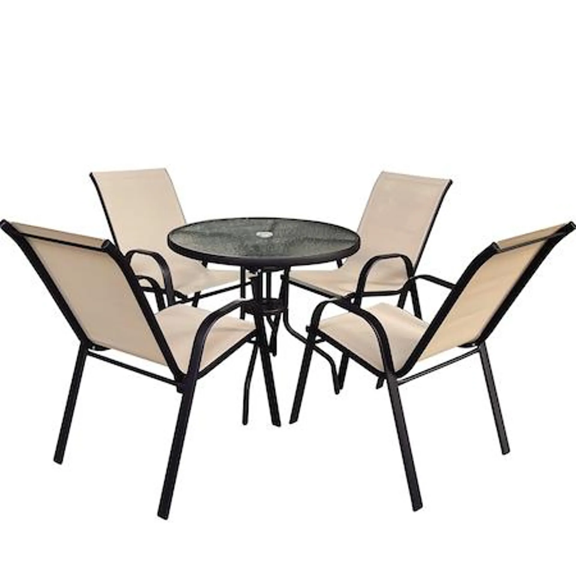 Set mobilier gradina / terasa / curte Kring Luna, masa, 4 scaune