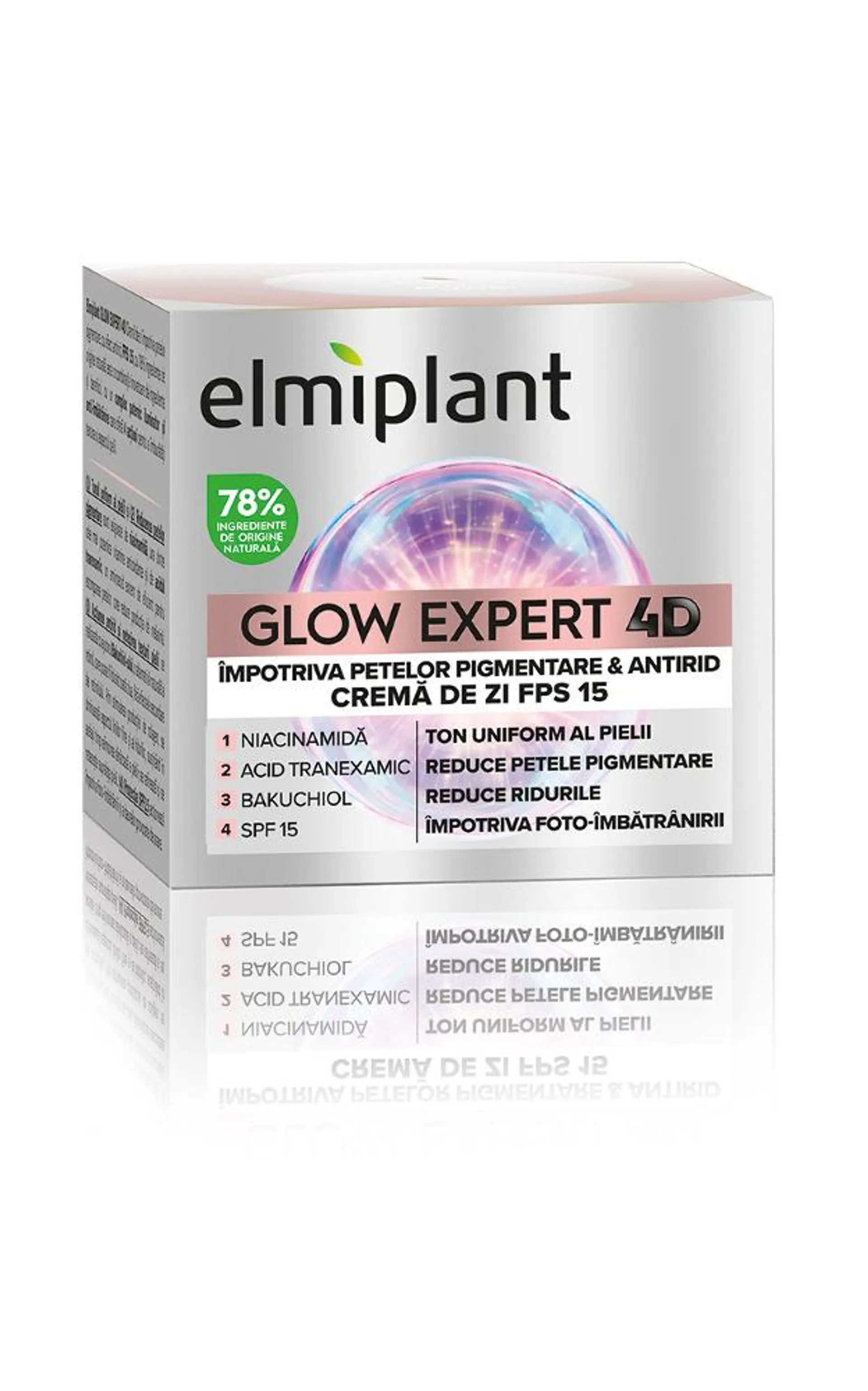 Crema de fata Elmiplant Glow Expert 4D, de zi, 50ml