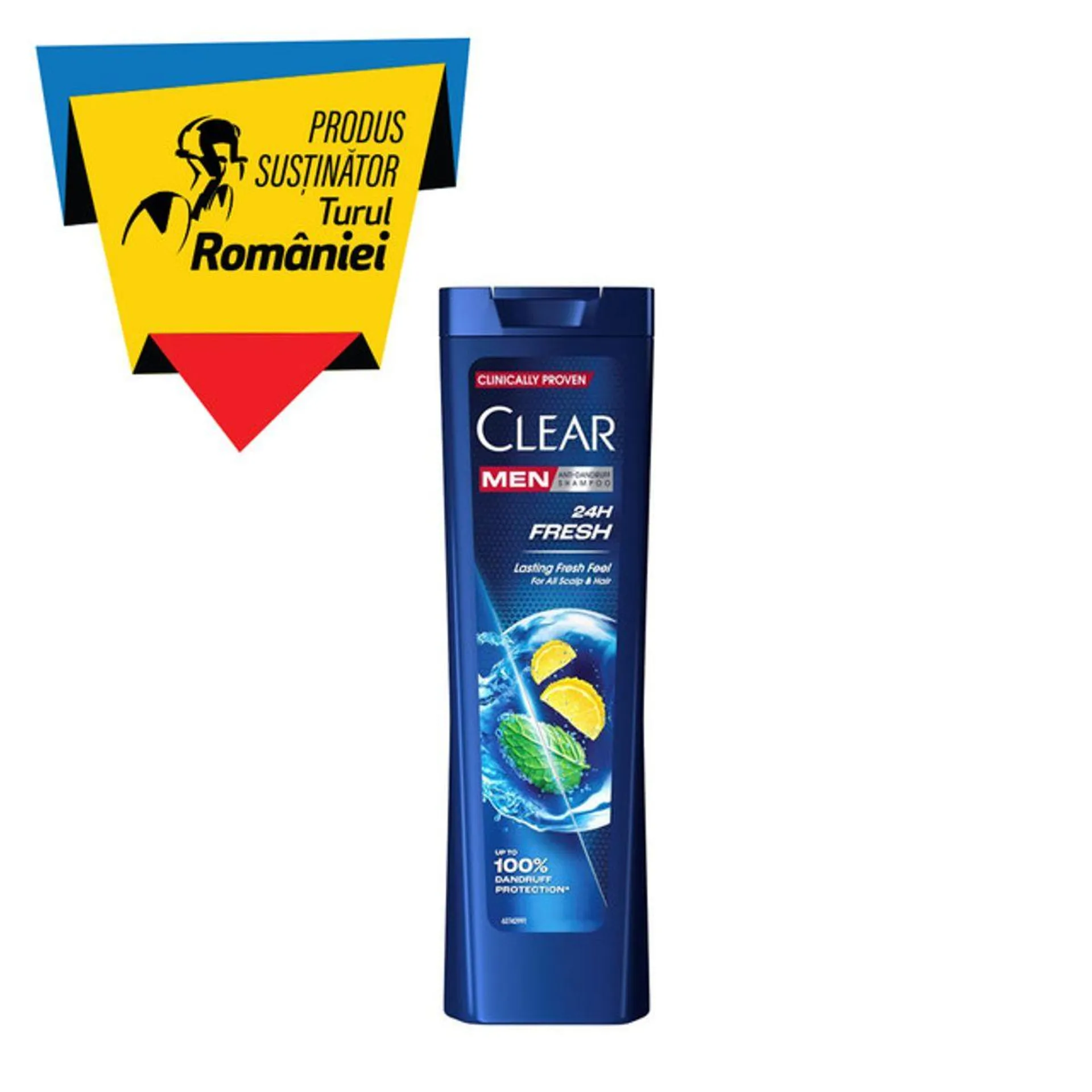 Sampon anti-matreata pentru barbati Clear 24 fresh, 225 ml