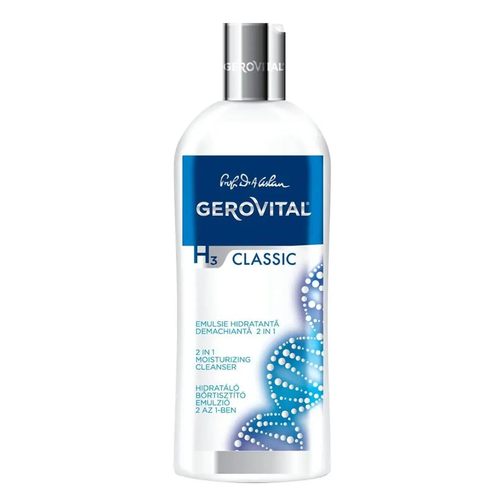 Emulsie hidratanta demachianta Gerovital H3 Classic, 2 in 1, 200 ml