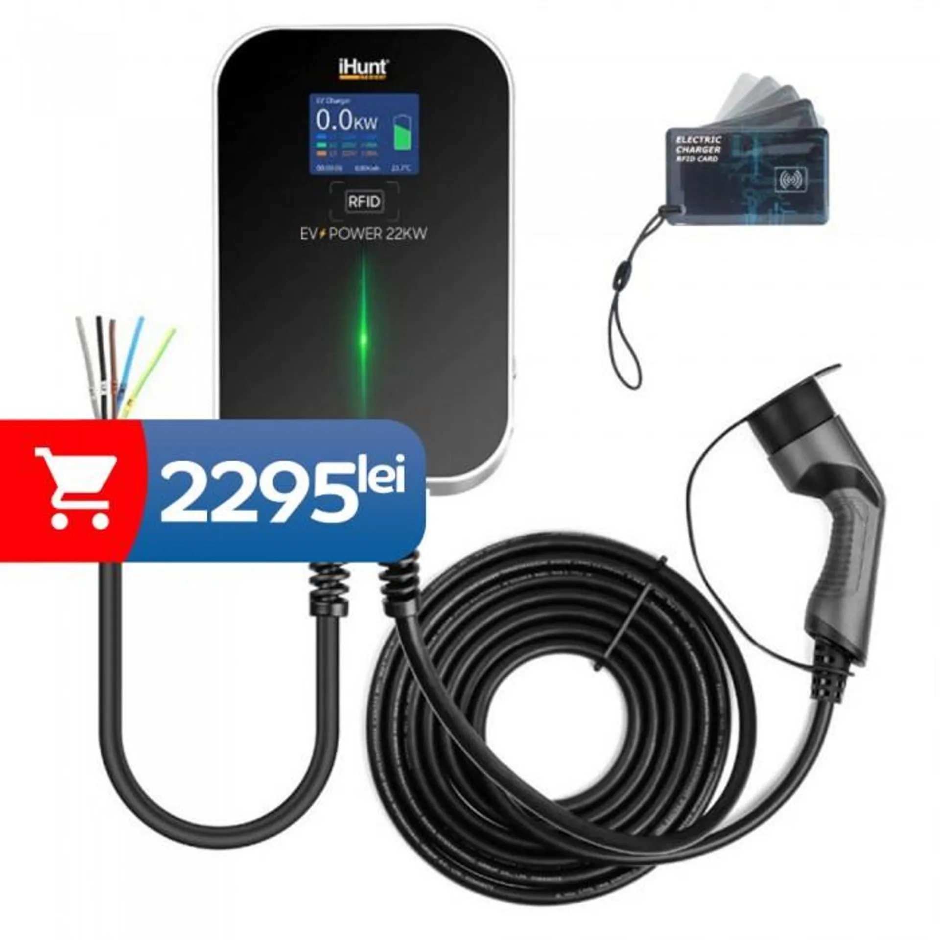 Statie de incarcare masini electrice iHunt EV POWER 22KW RFID