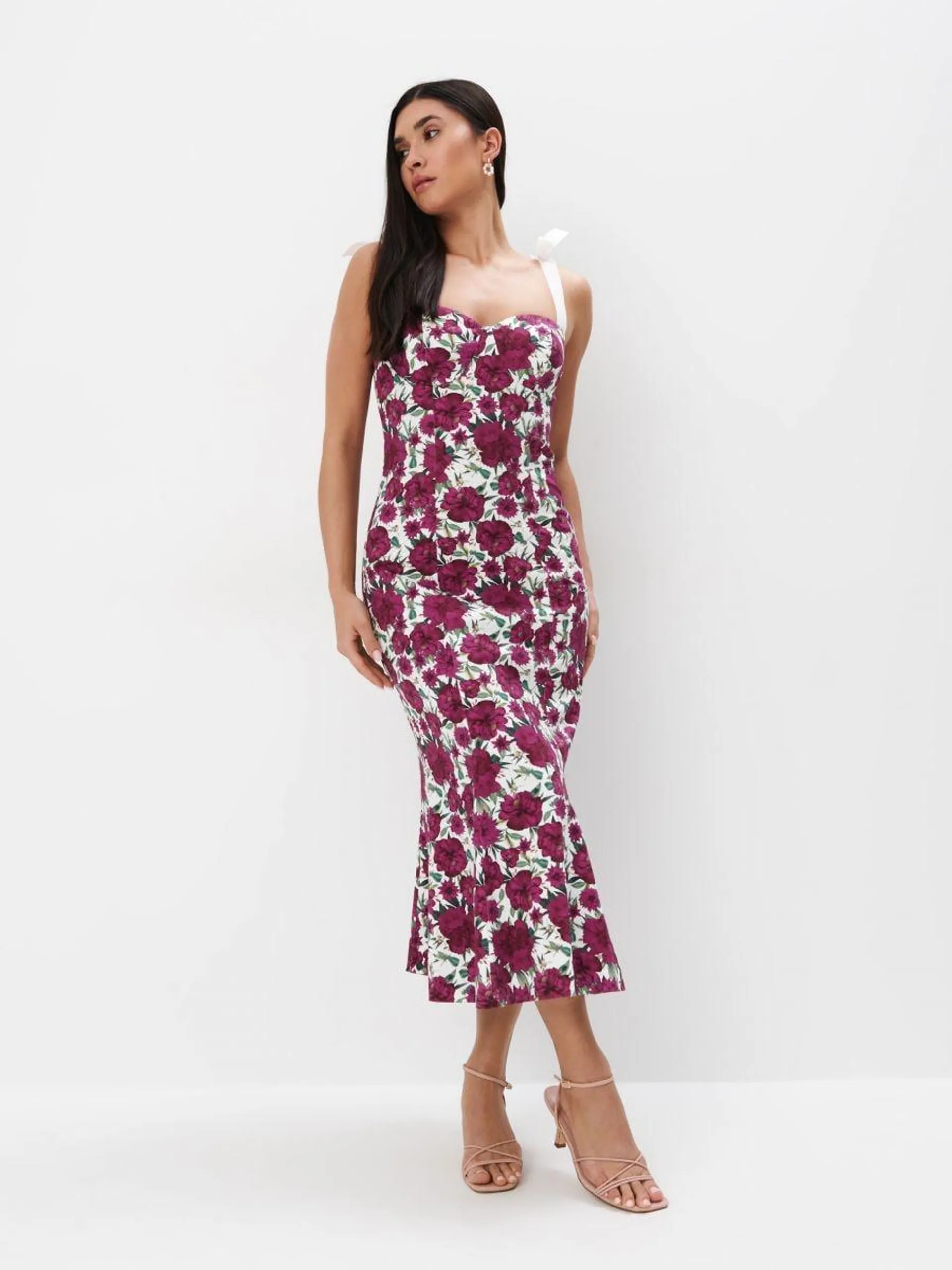 Rochie midi cu flori