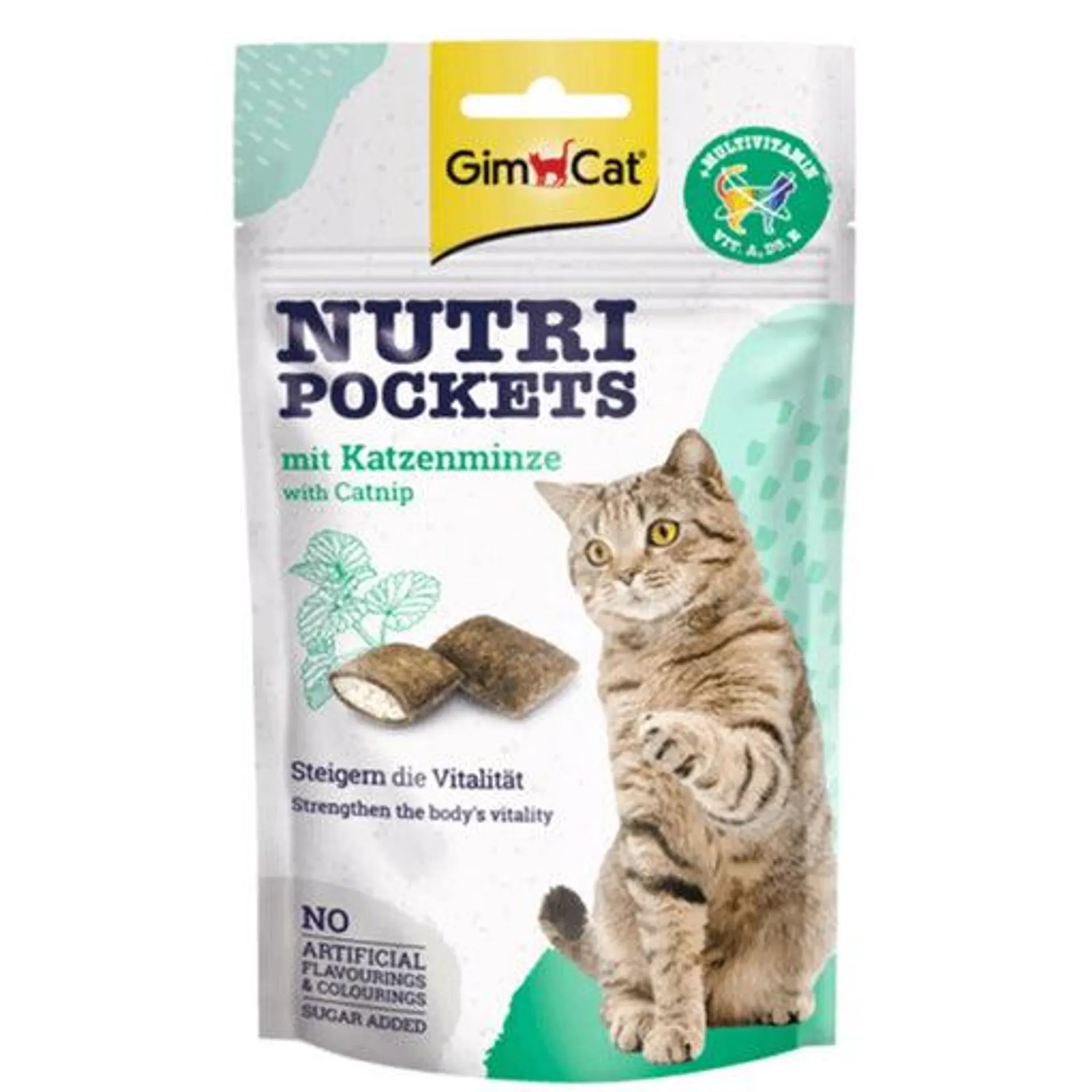 Recompense pentru pisici Gimpet Nutri Pockets cu iarba pisicii si multivitamine 60 g