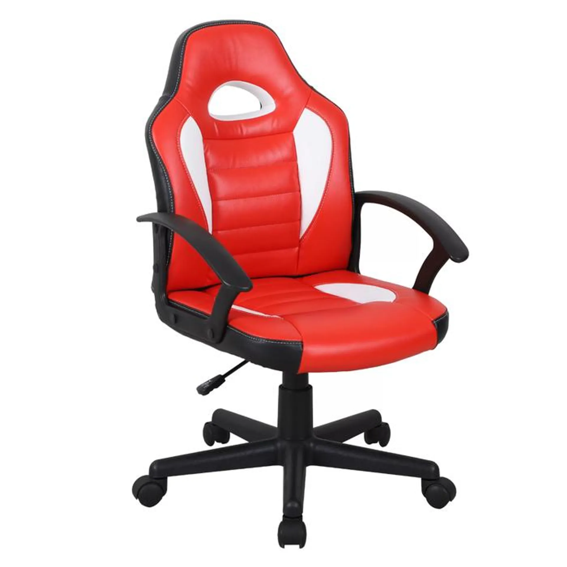 Scaun gaming US92 Euro Gamer, rotativ, imitatie piele + mesh, rosu + alb