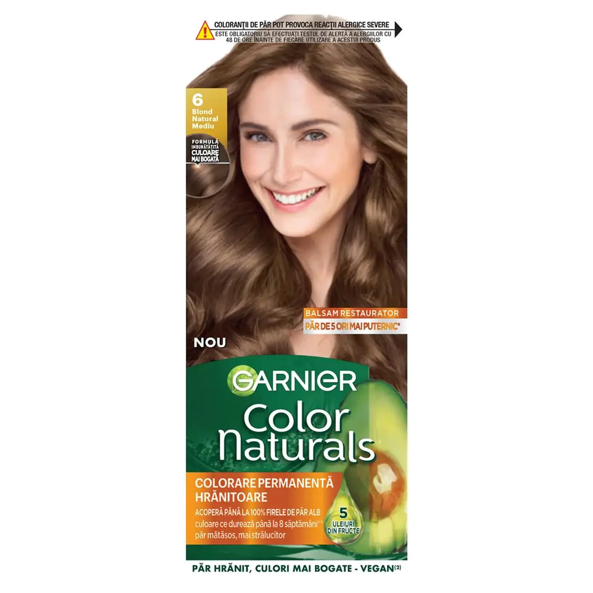 Vopsea de par permanenta cu amoniac Garnier Color Naturals, 7N Blond Natural, 112 ml