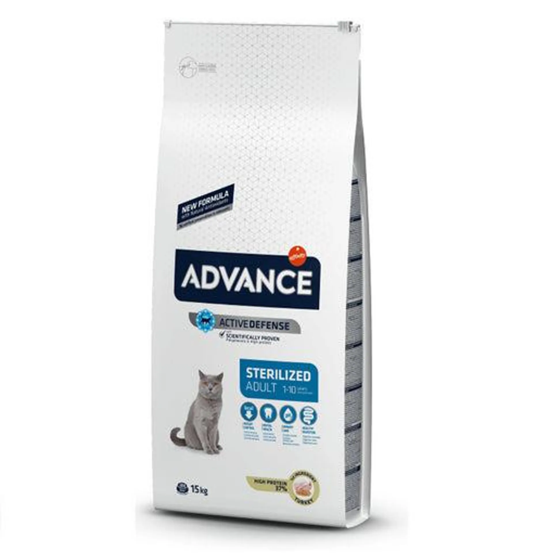 Hrana uscata pentru pisici Advance Sterilised Adult cu curcan 15 kg