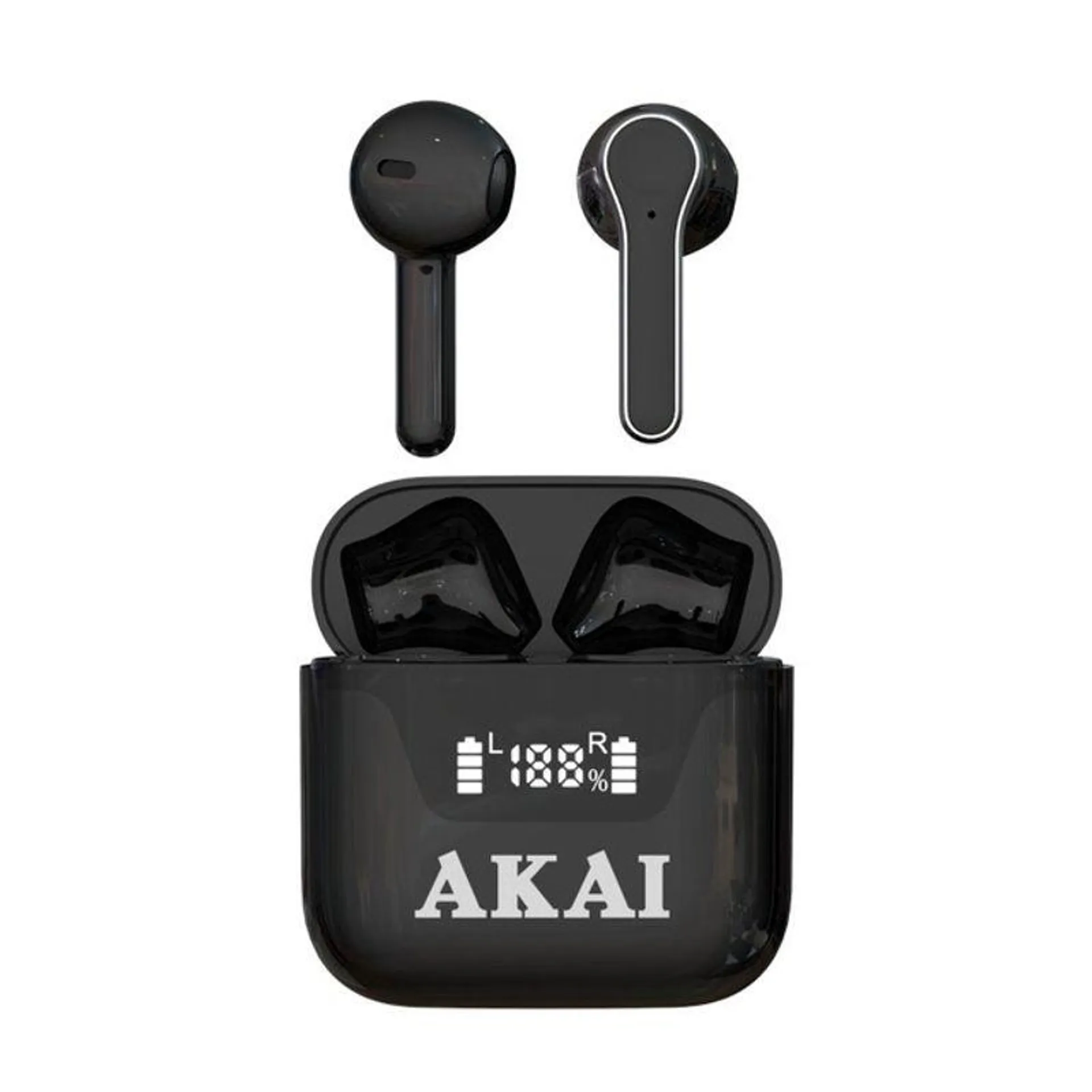 Casti fara fir True Wireless Akai BTE-J101, Bluetooth 5.1, microfon incorporat, negru