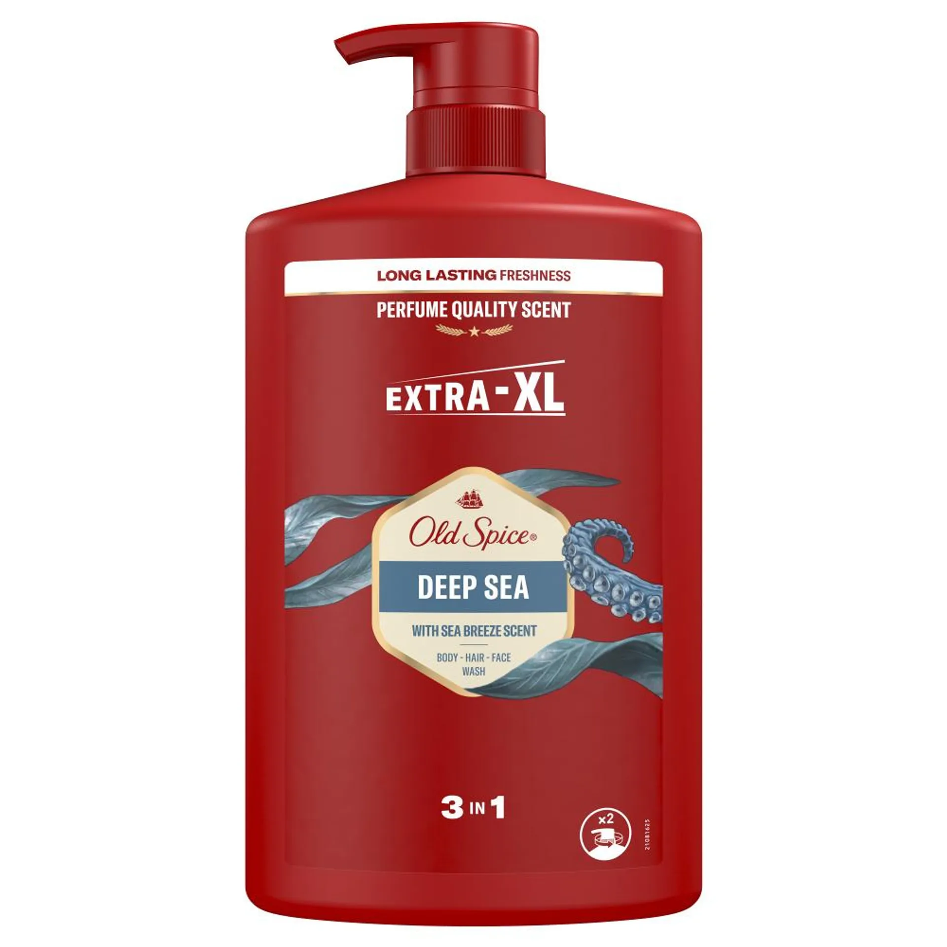 Gel de dus si sampon 3 in 1 Old Spice Deep Sea pentru corp, par si fata, 1000 ml