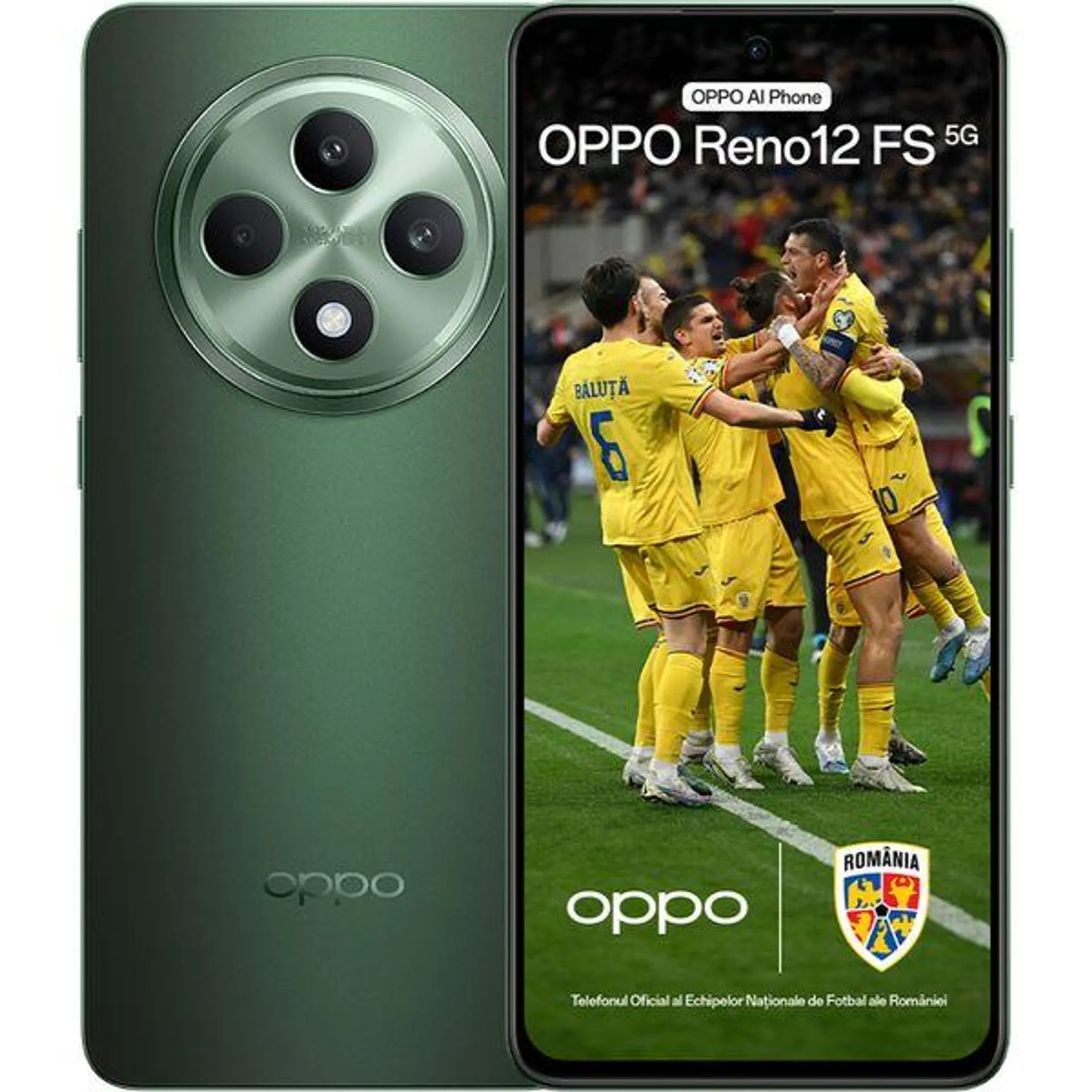 Telefon OPPO Reno12 FS 5G, 512GB, 12GB RAM, Dual SIM, Black Green