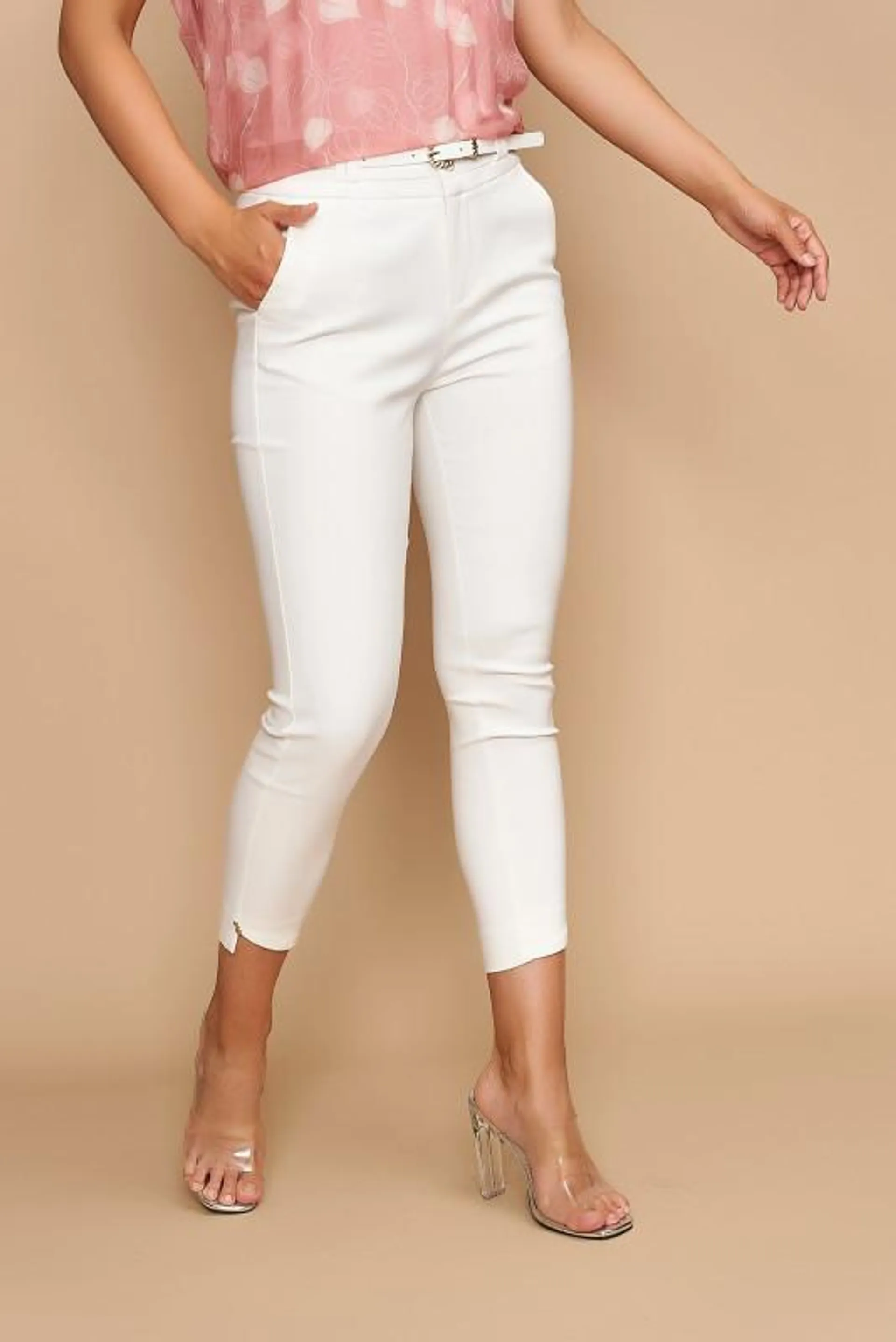 Pantaloni dama cropp H9135 Albi