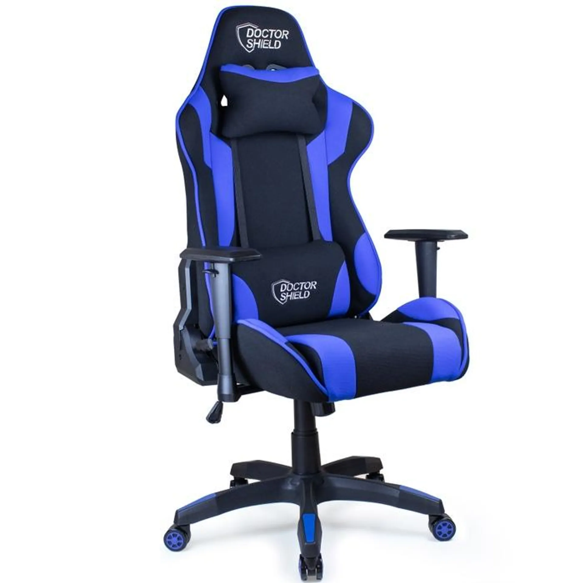 Scaun gaming Doctor Shield Air Force, rotativ, textil, negru + albastru, 1C