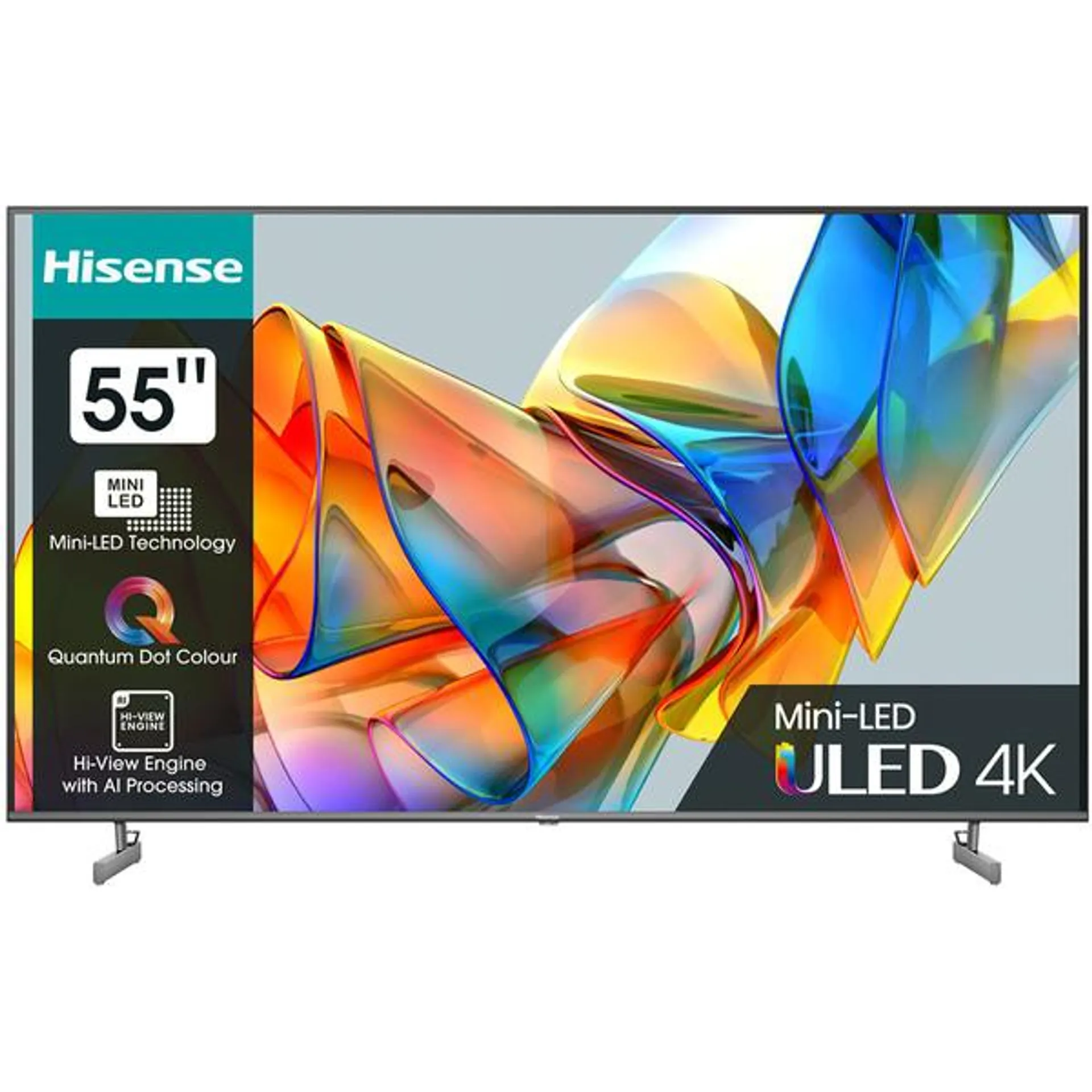 Televizor Mini-LED ULED Smart HISENSE 55U6KQ, Ultra HD 4K, HDR, 139cm