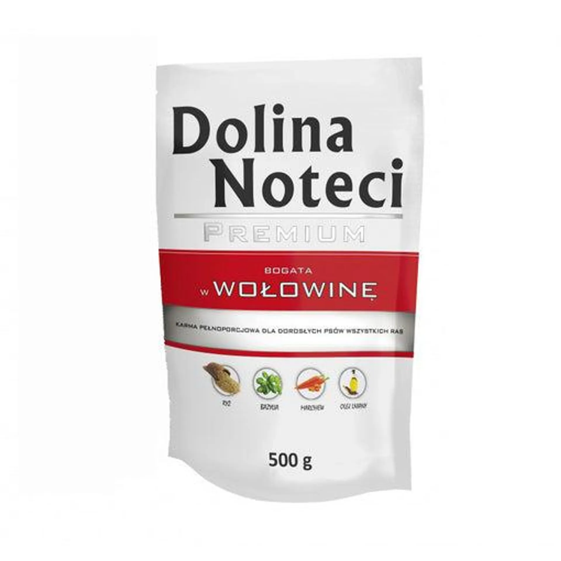 Hrana umeda pentru caini Dolina Noteci Premium cu vita 500 g