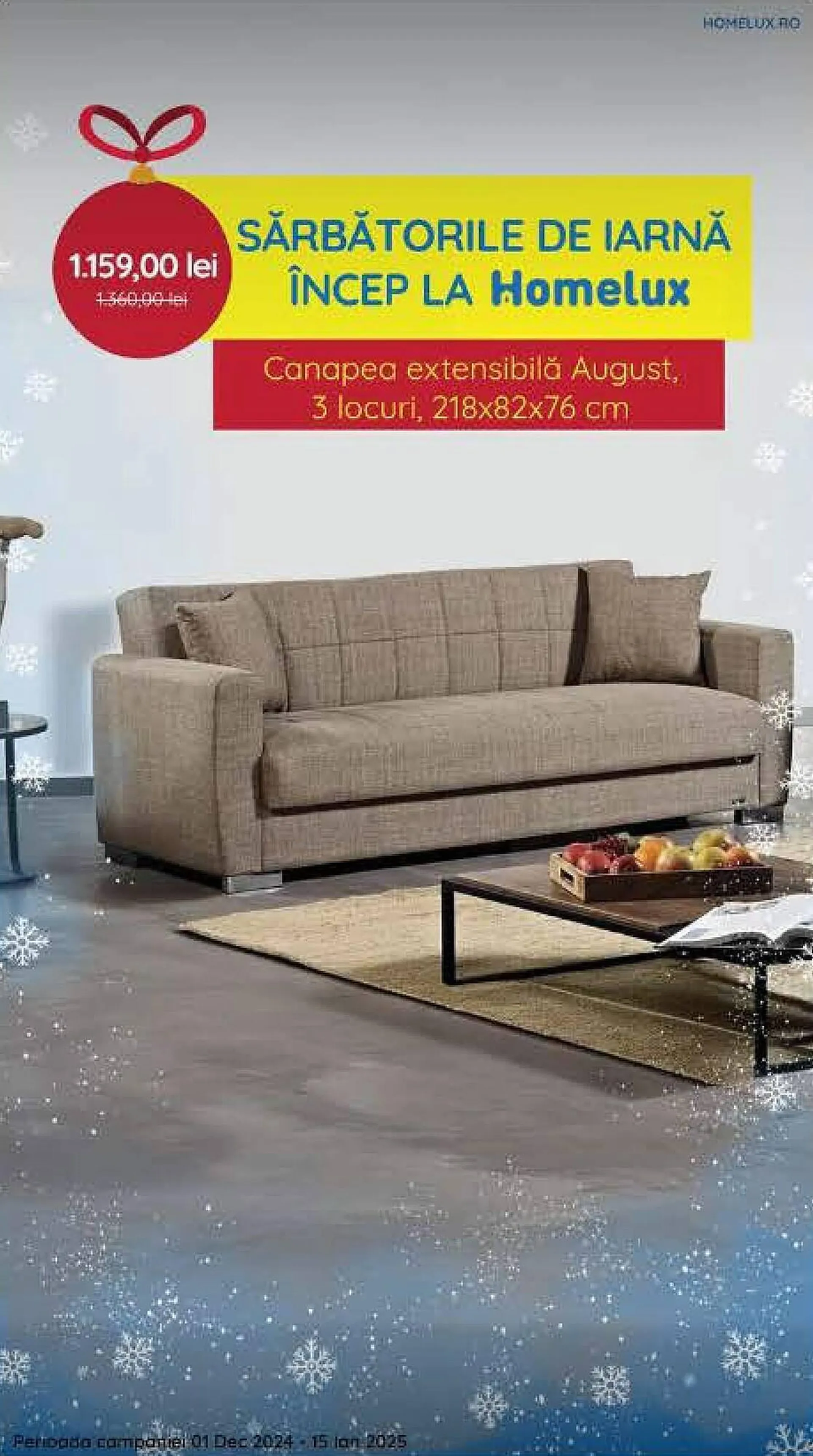 Catalog Catalog Homelux de la 2 decembrie până la 15 ianuarie 2025 - Revista Pagina 12