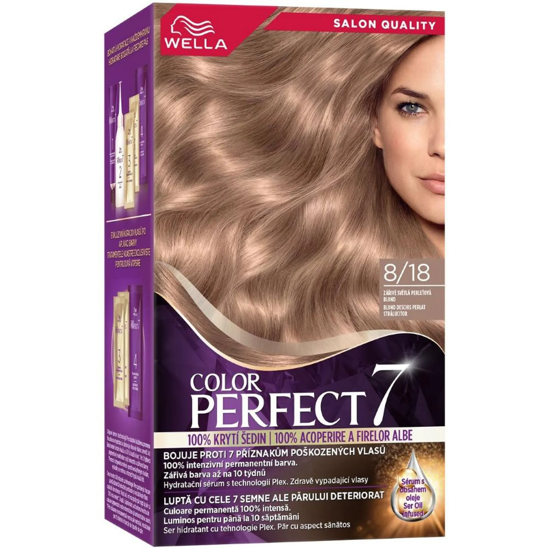 Vopsea de par permanenta Color Perfect Blond Deschis Perlat Stralucitor 8/18, 135ml