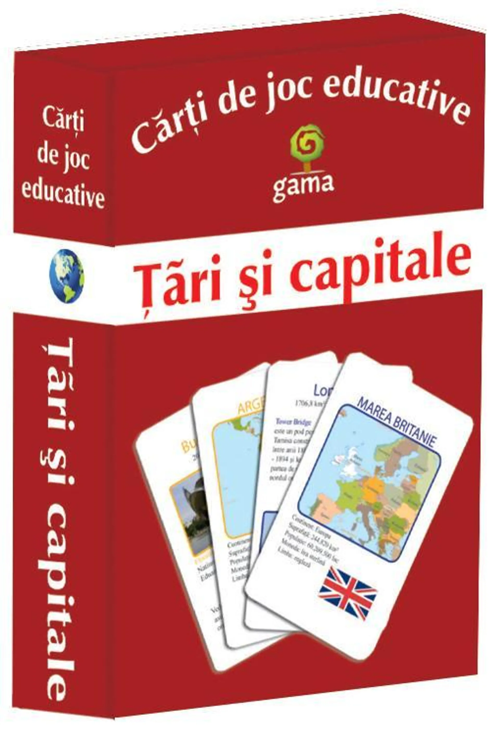 Tari si capitale. Carti de joc educative