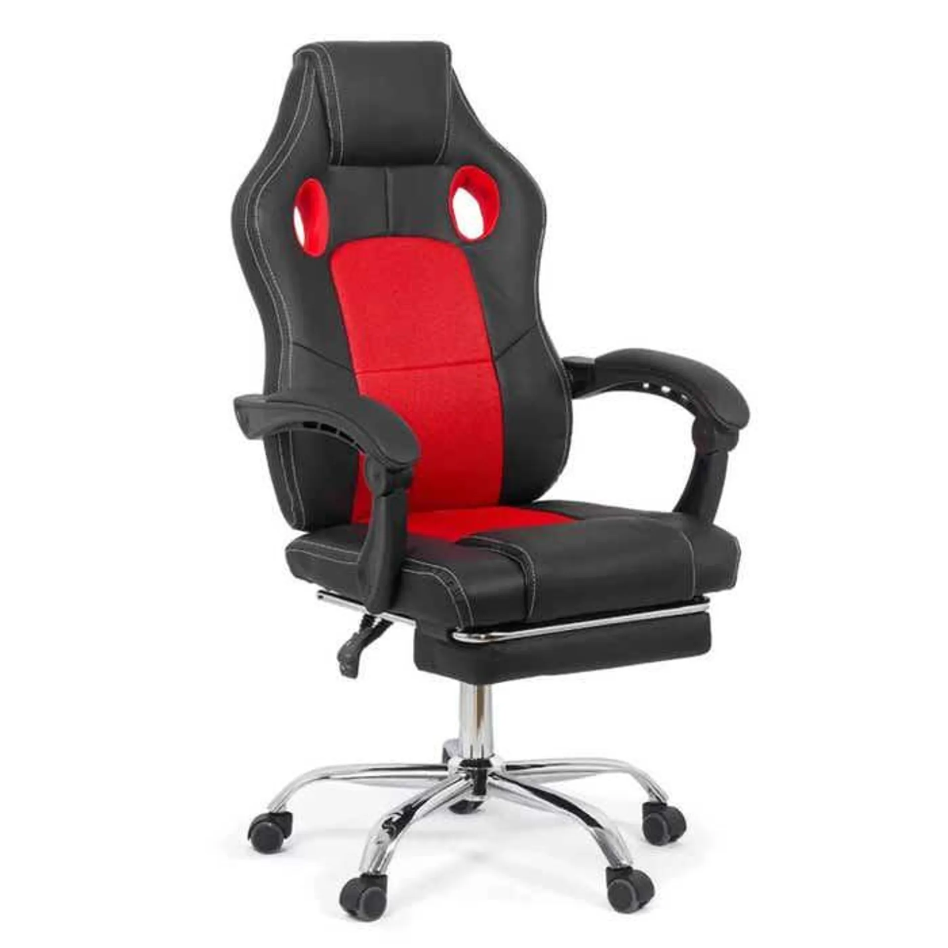 Scaun gaming OFF 3091, rotativ, imitatie piele + mesh, negru + rosu, 1C