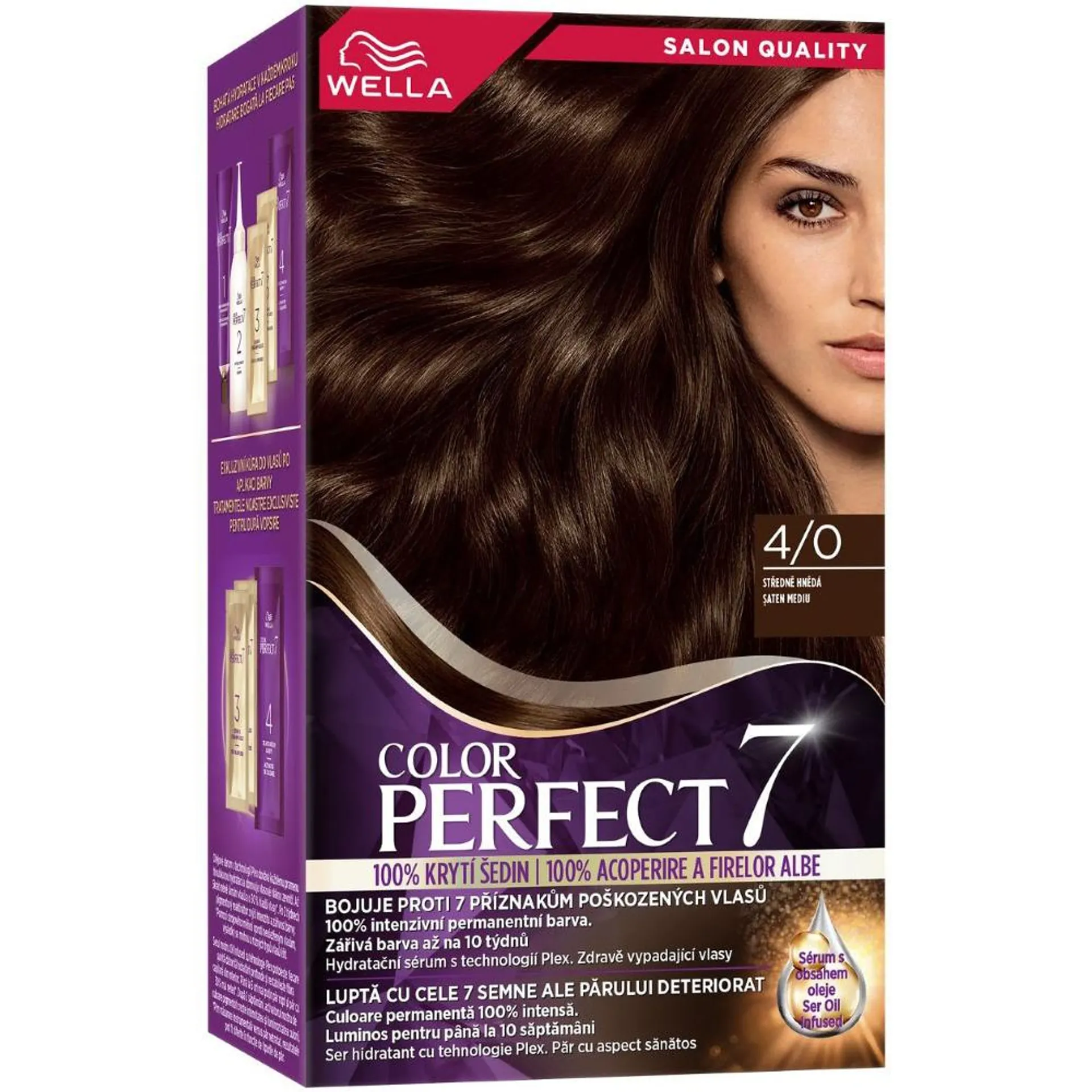 Vopsea de par permanenta Color Perfect Saten Mediu 4/0, 135ml