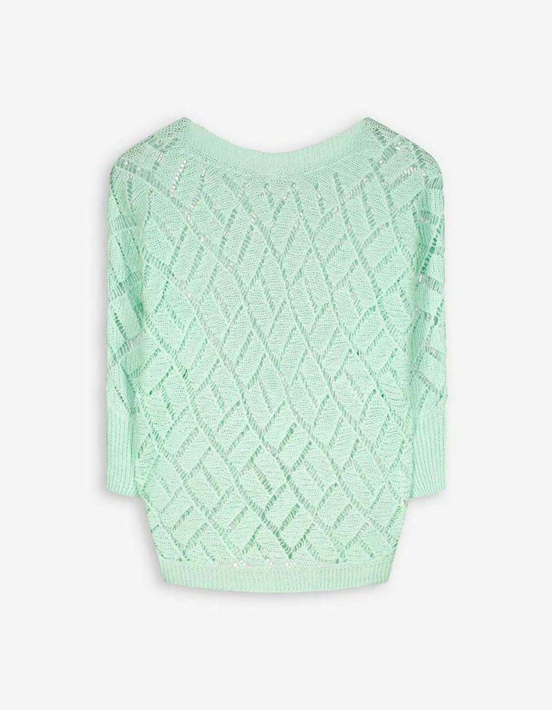 Pulover de tricot - Amestec de bumbac - Verde deschis