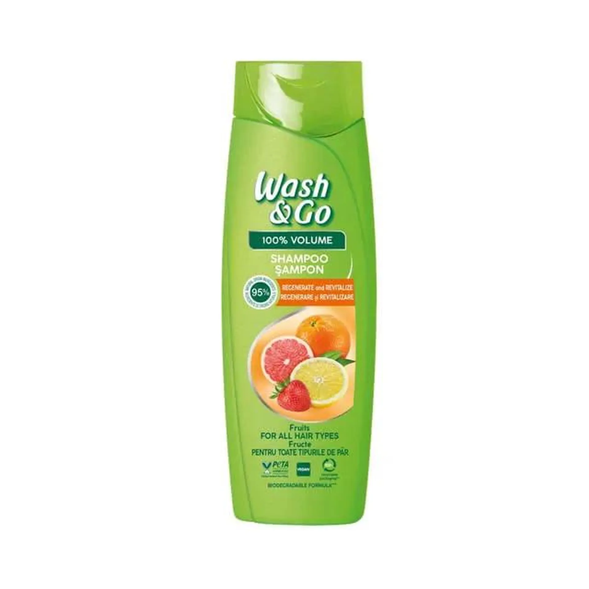 Sampon de par Wash & Go cu extract de fructe, 360 ml