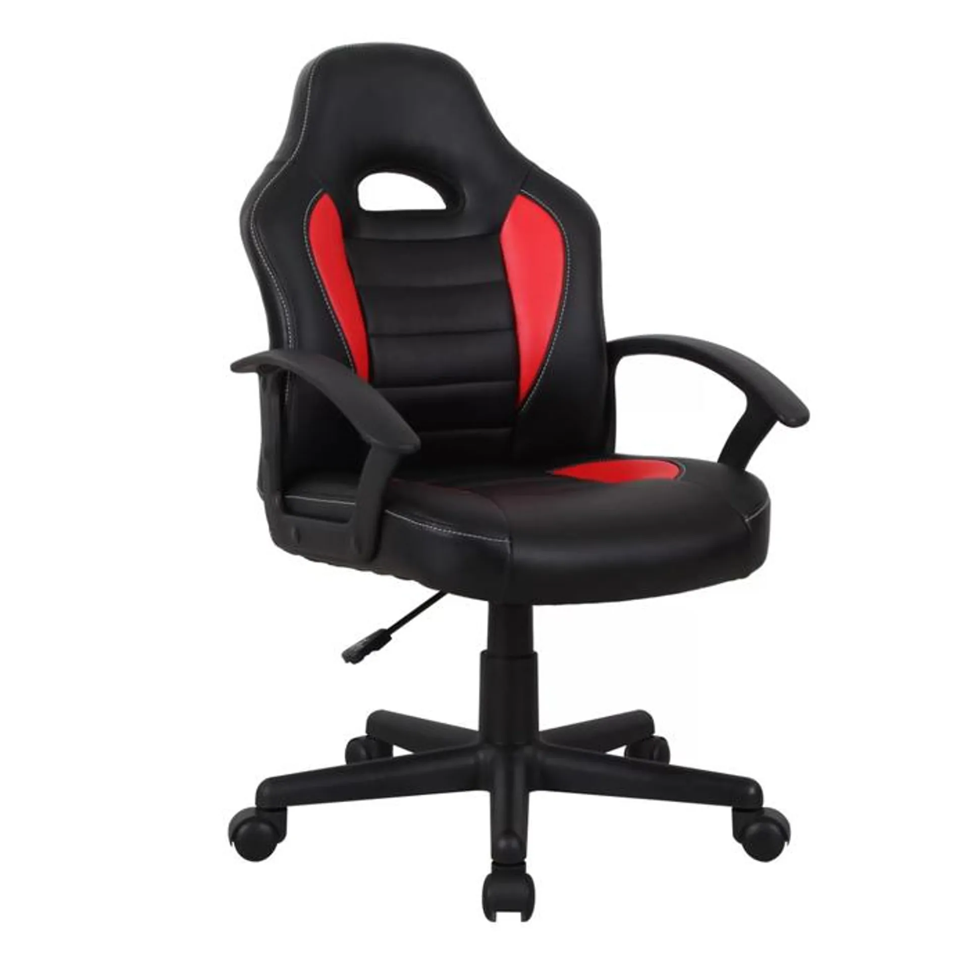 Scaun gaming US92 Euro Gamer, rotativ, imitatie piele + mesh, negru + rosu