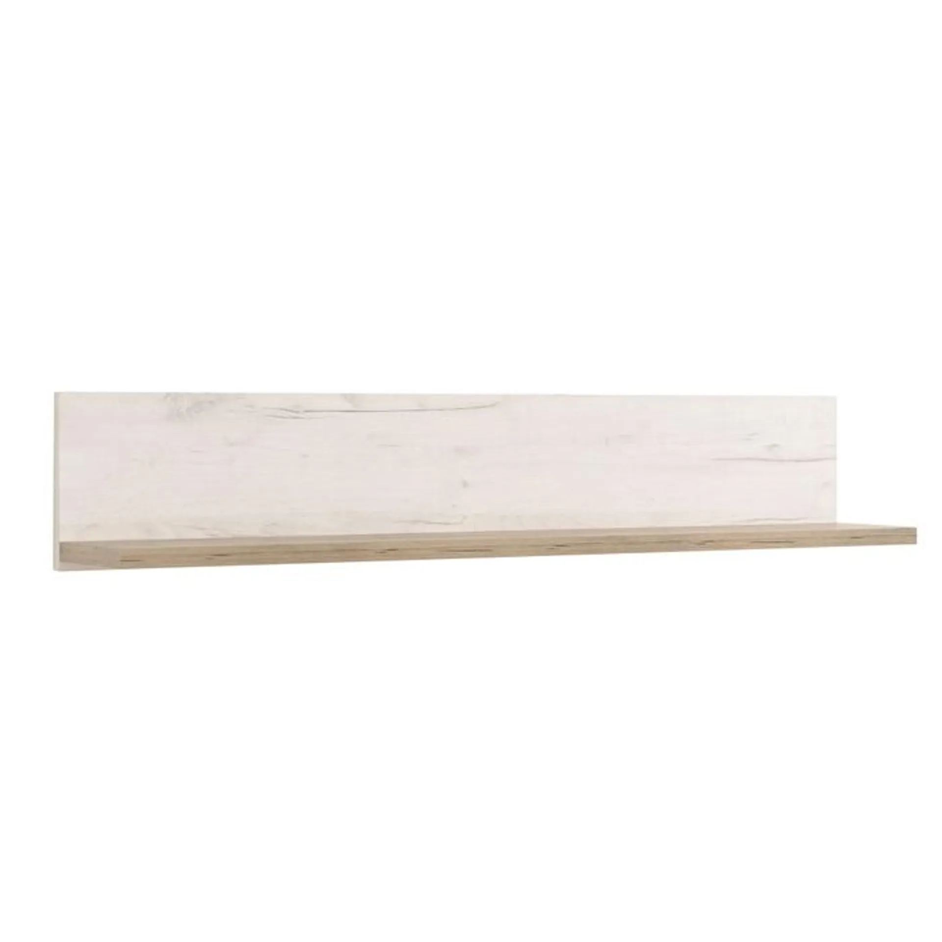 Etajera perete Kent ZP, PAL, stejar alb + stejar gri, 120 x 19.5 x 22 cm, 1C