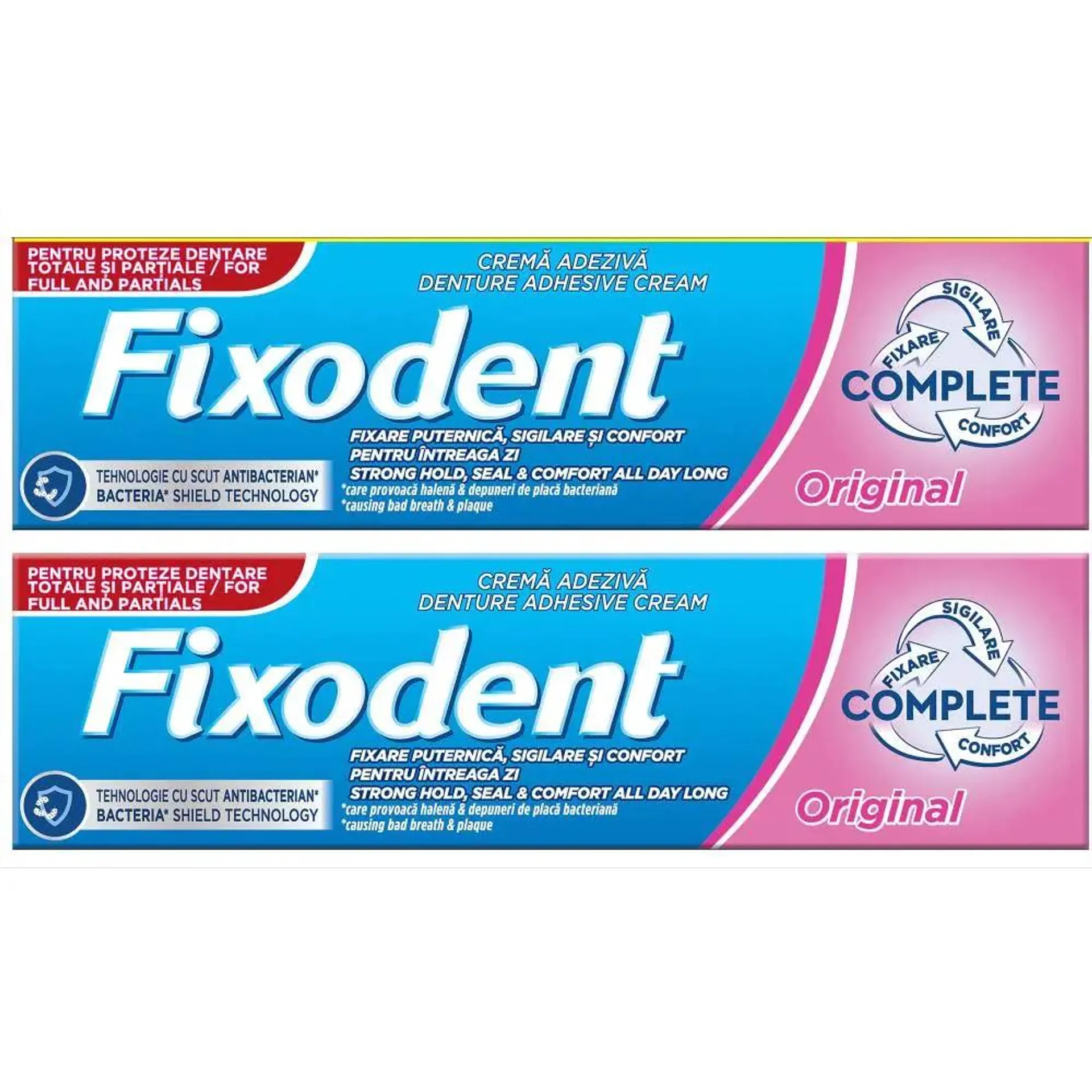 Crema adeziva pentru proteza dentara, Fixodent Complet Original 2 x 47 g