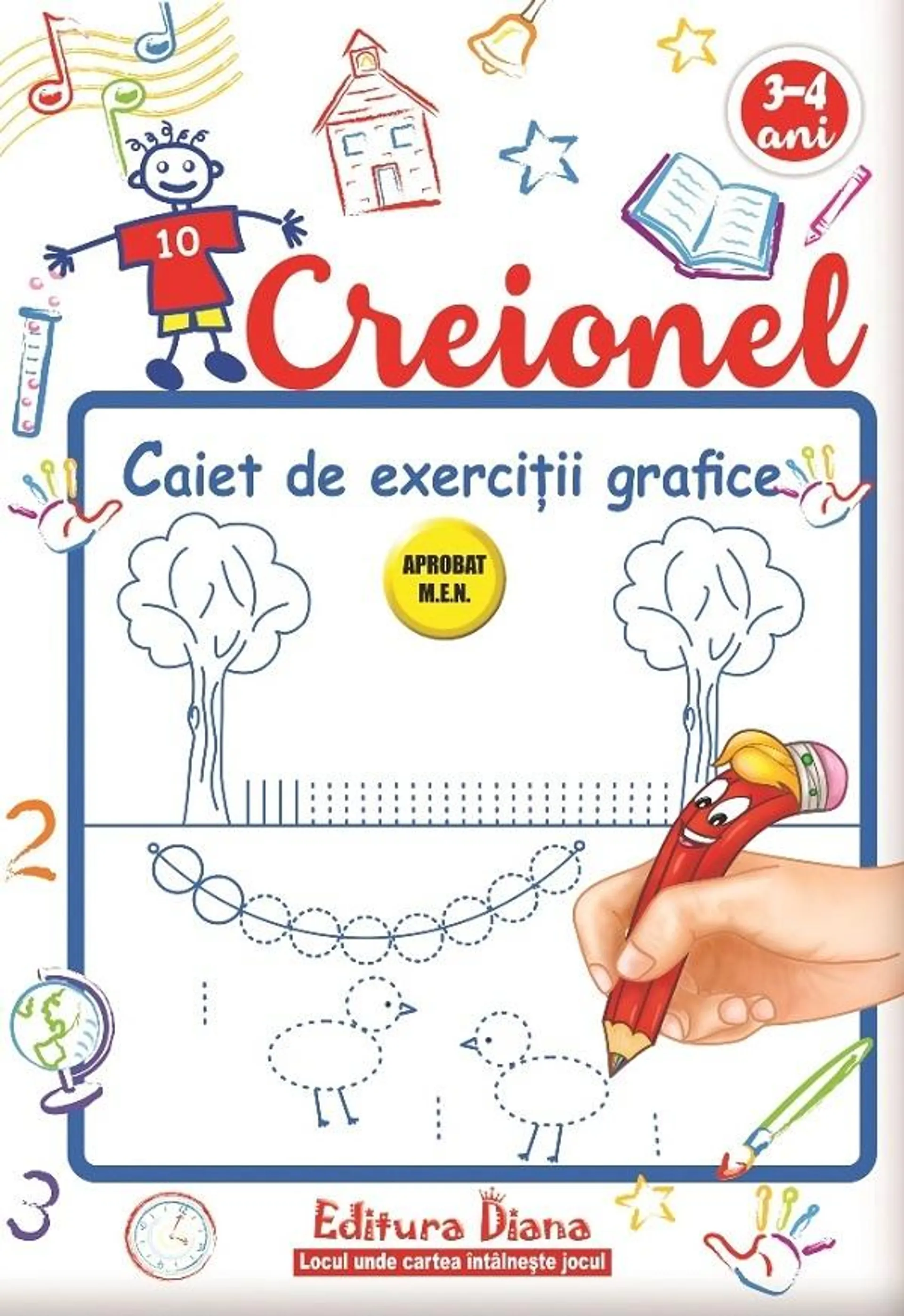 Creionel 3-4 ani. Caiet de exercitii grafice