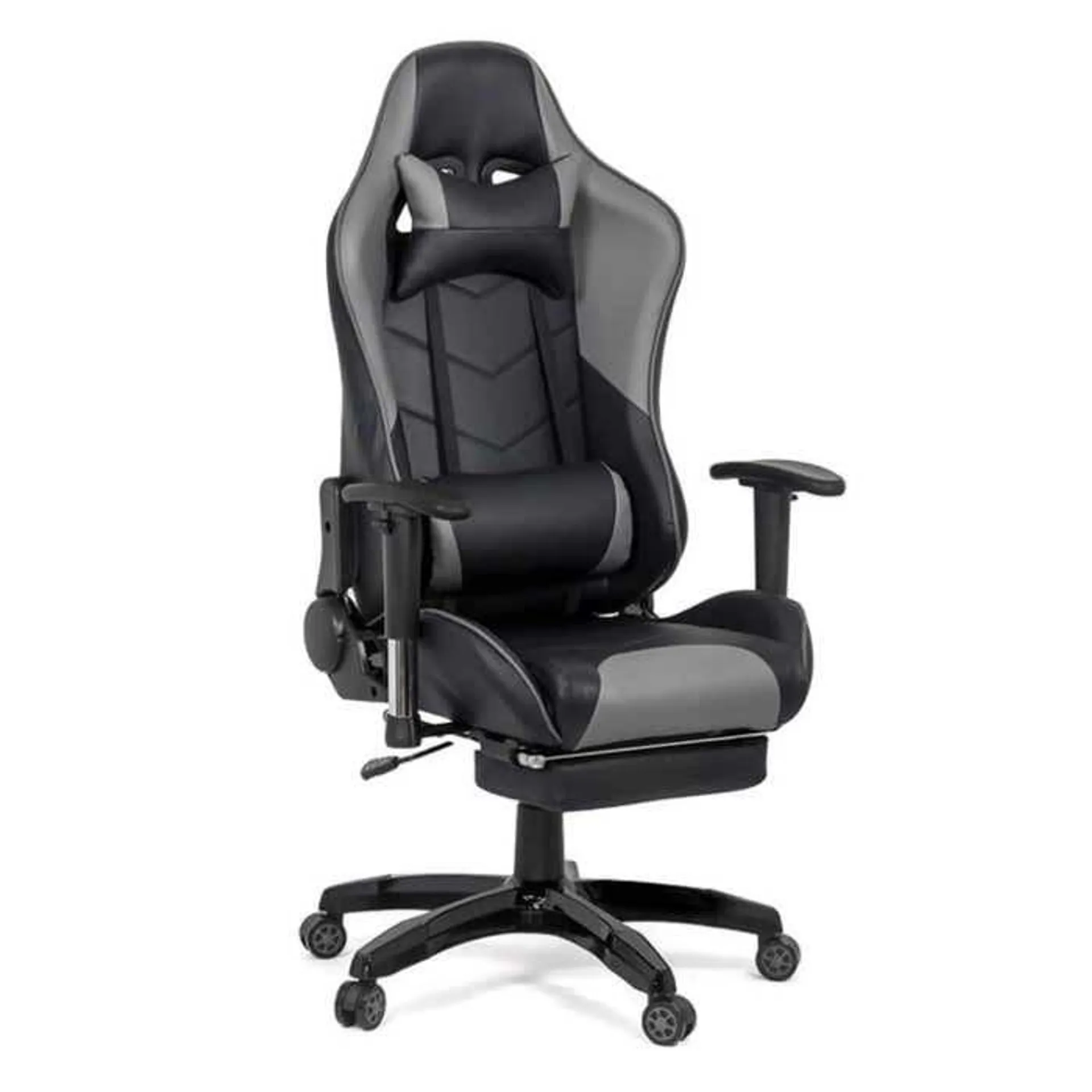 Scaun gaming OFF 306, rotativ, imitatie piele, negru + gri, 1C