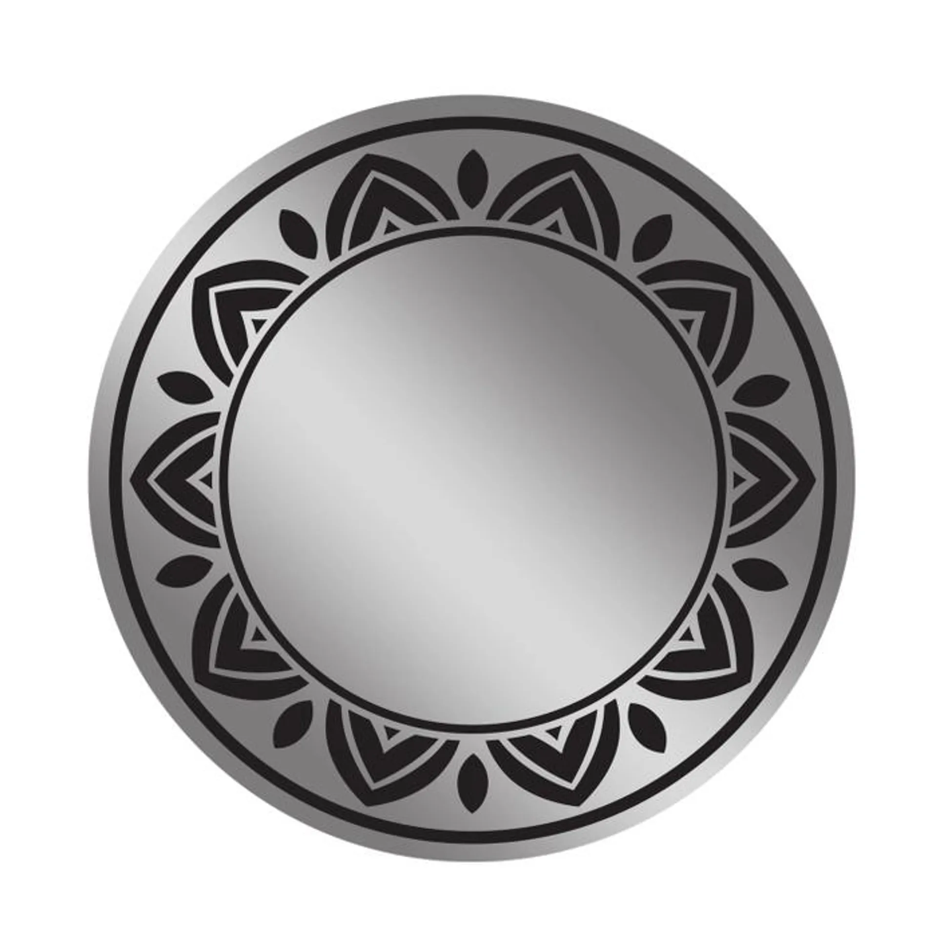 Oglinda decorativa Class Mirrors D7, sablata negru, rotunda, 70 x 70 cm