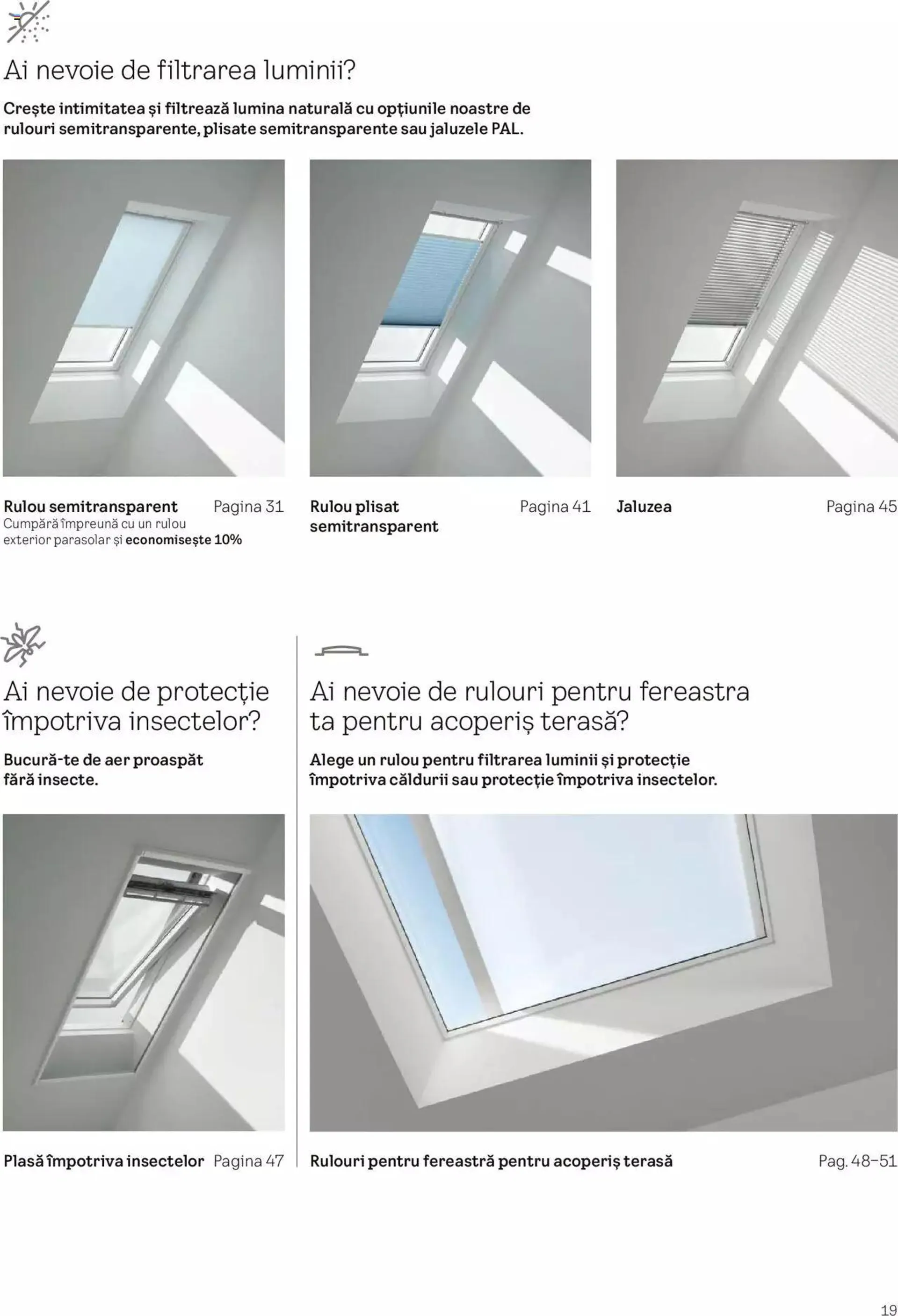 Catalog Velux catalog - Rulouri şi rolete de la 19 martie până la 31 decembrie 2024 - Revista Pagina 19