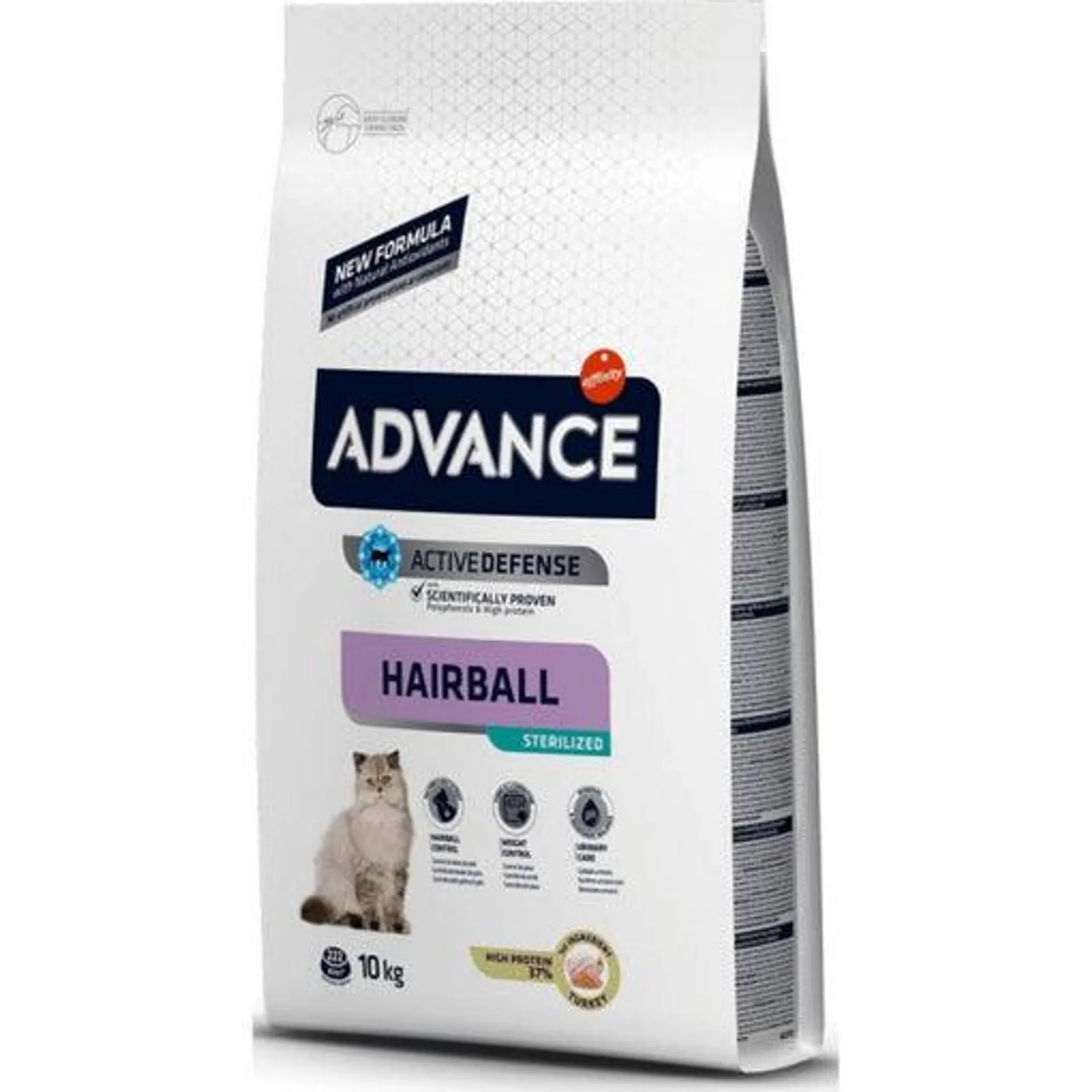 Hrana uscata pentru pisici Advance Cat Sterilizat Hairball Curcan 10 kg