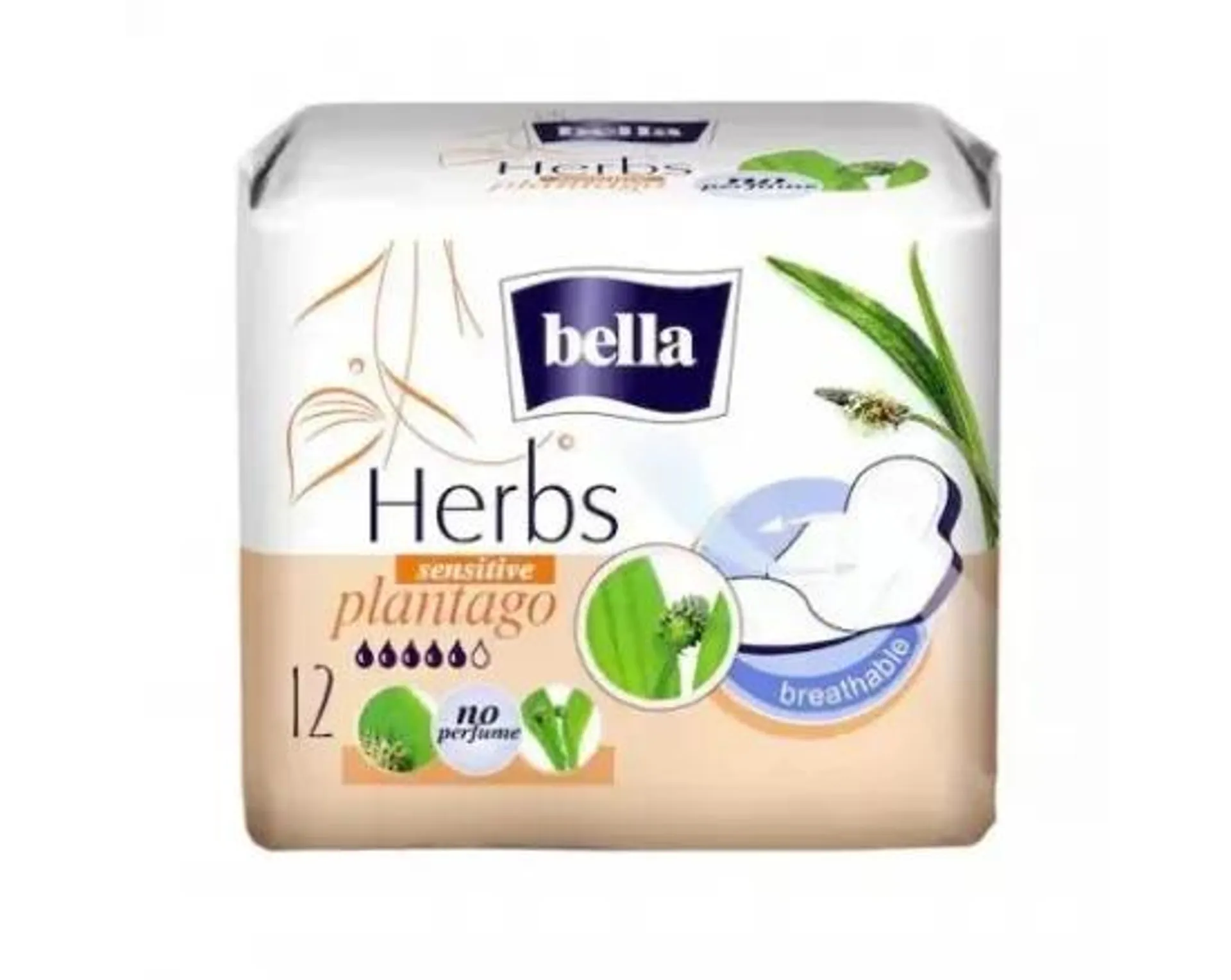 Bella Herbs Patlagina absorbante, 12 buc