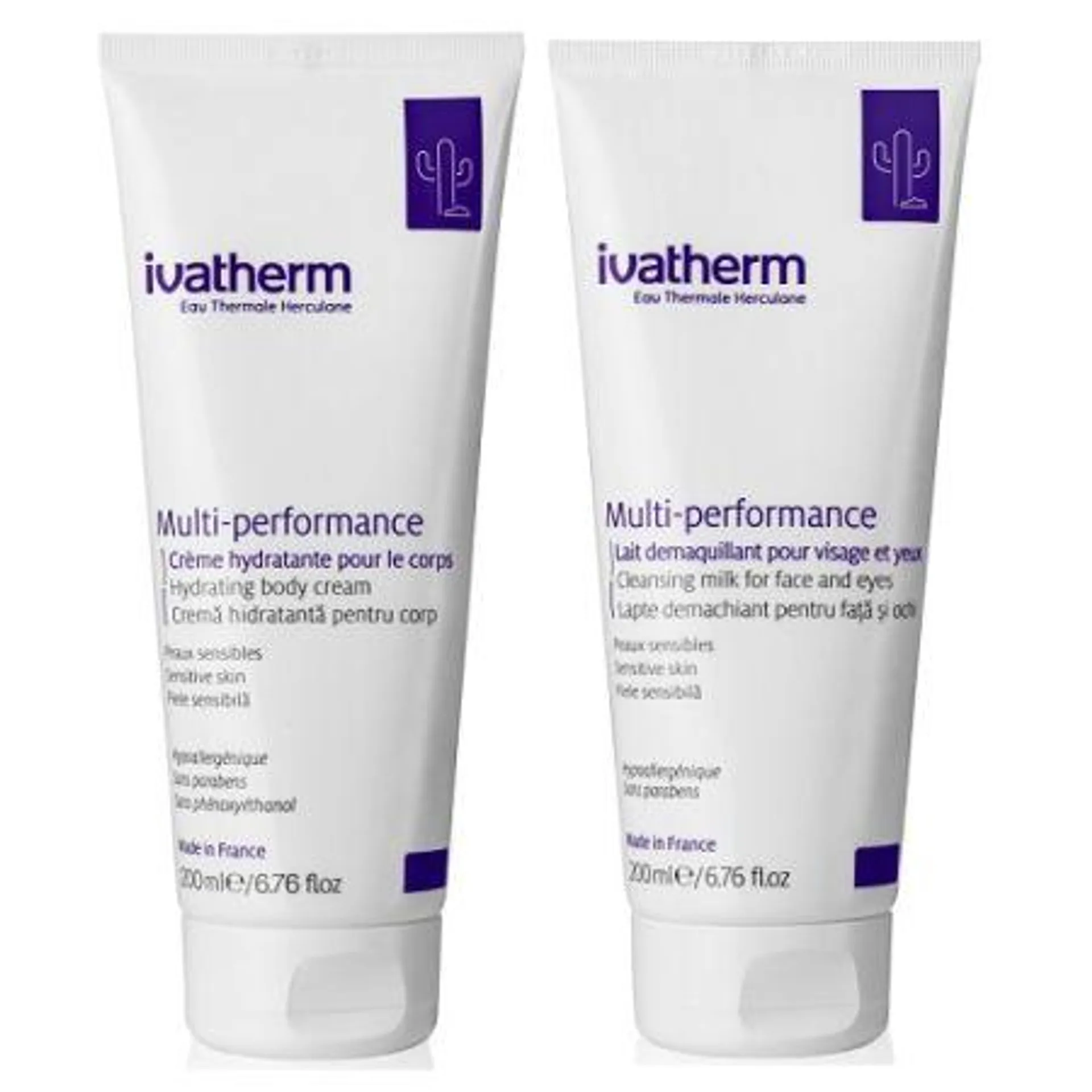 Oferta Pachet Crema de corp si Lapte demachiant Multi-Performance, 200+200 ml, Ivatherm