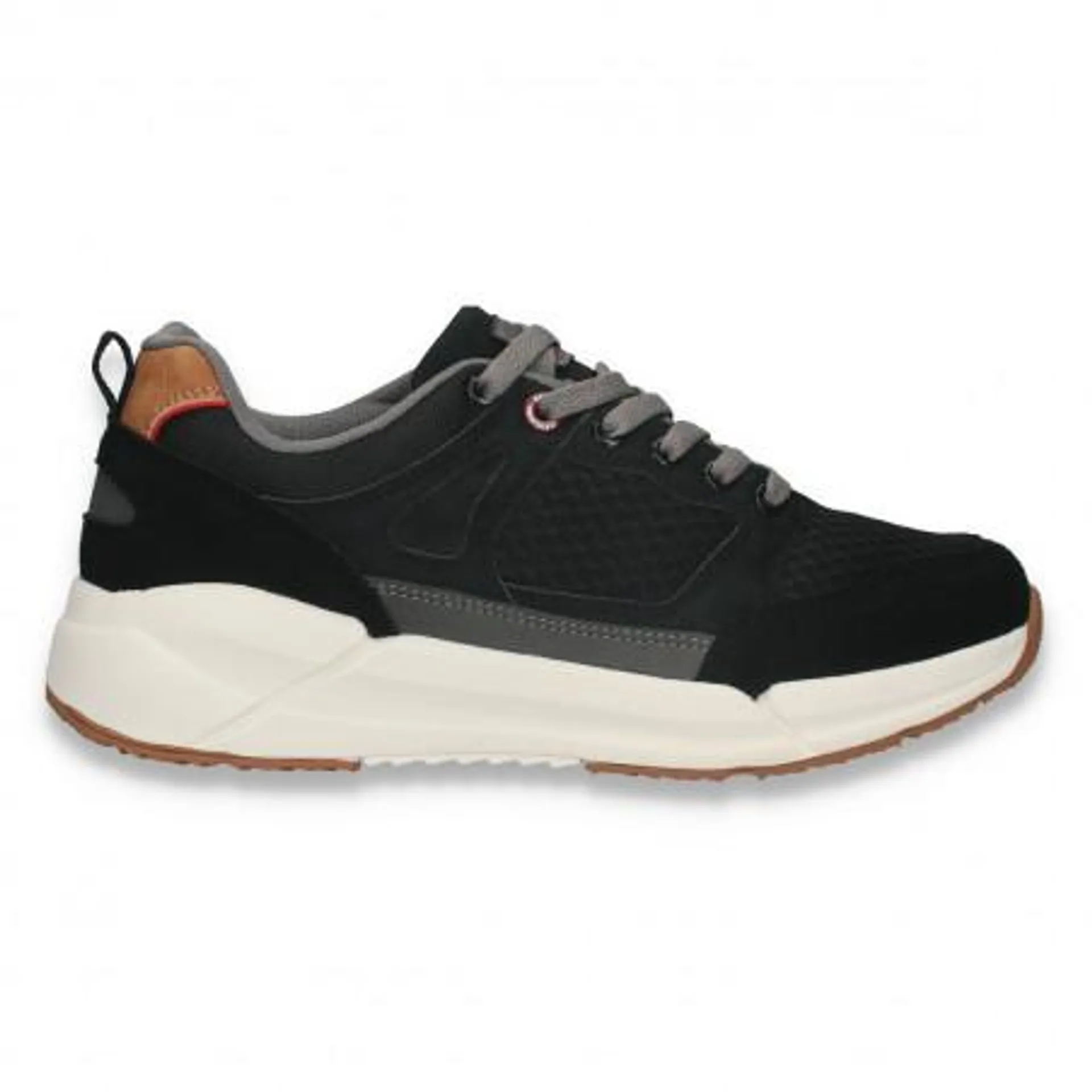 Sneakers casual pentru barbati, din material textil, negri - W1059