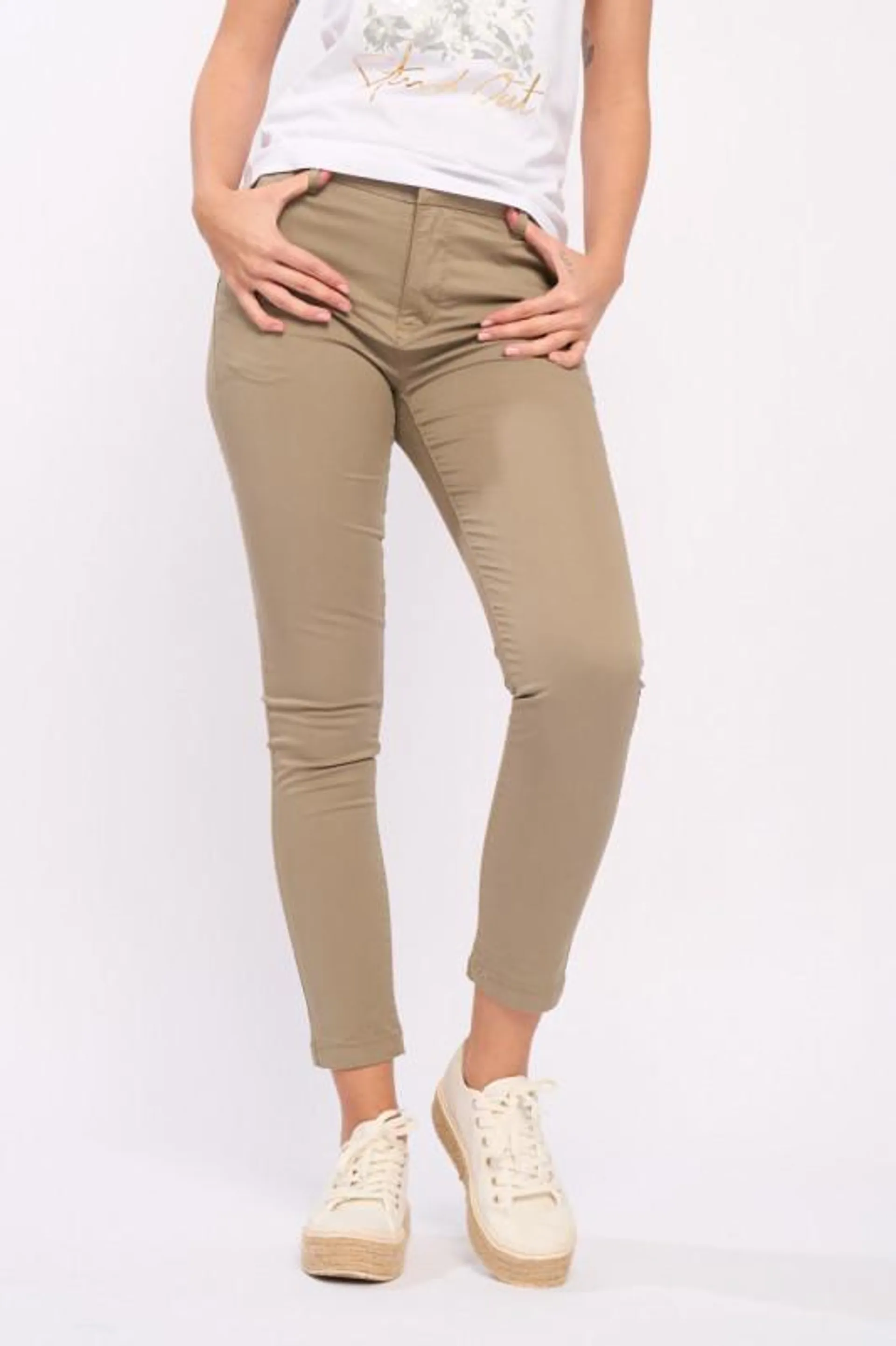 Timeout - Pantaloni dama cu buzunare de culoare uniforma