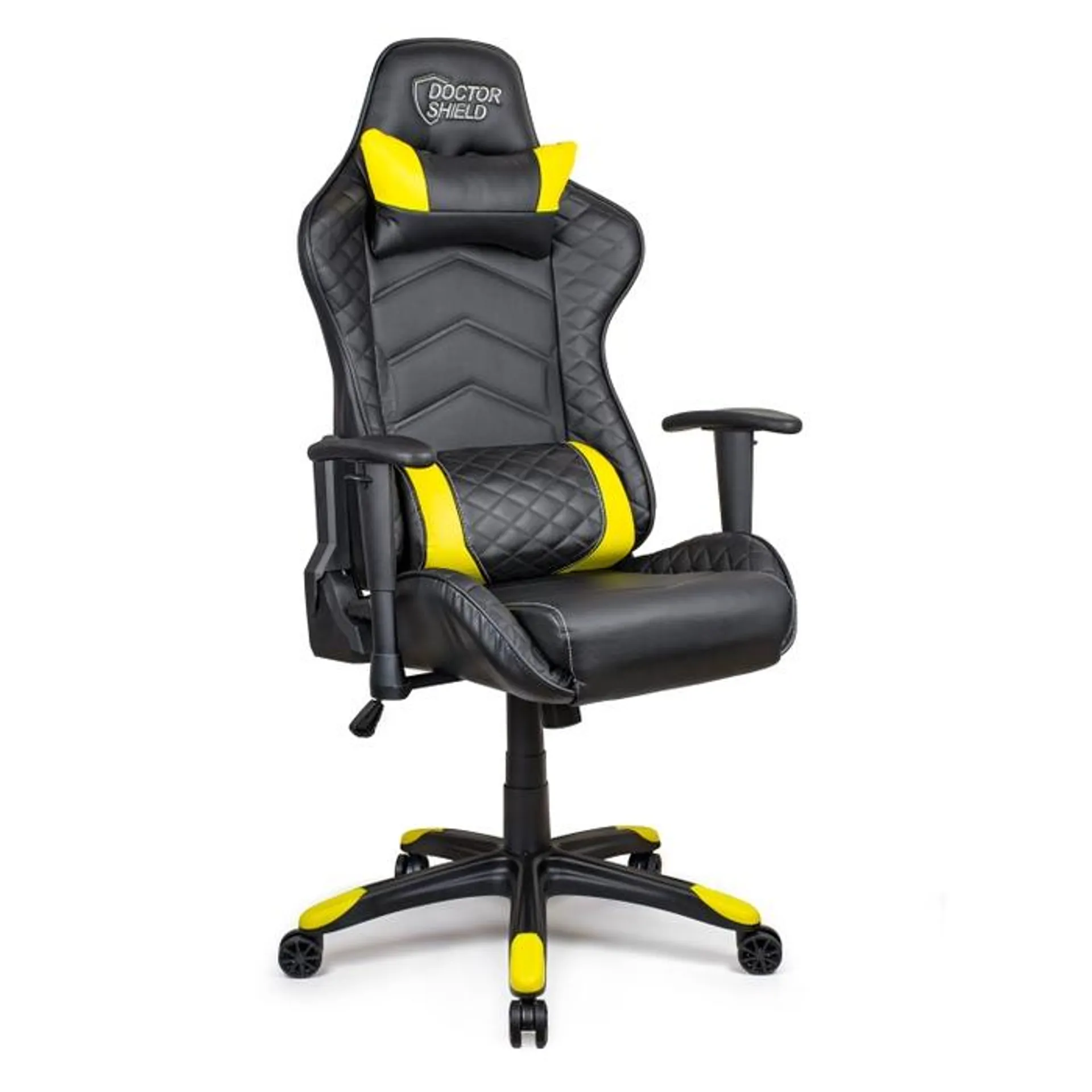 Scaun gaming Doctor Shield SV Racer, rotativ, imitatie piele, negru + galben, 1C