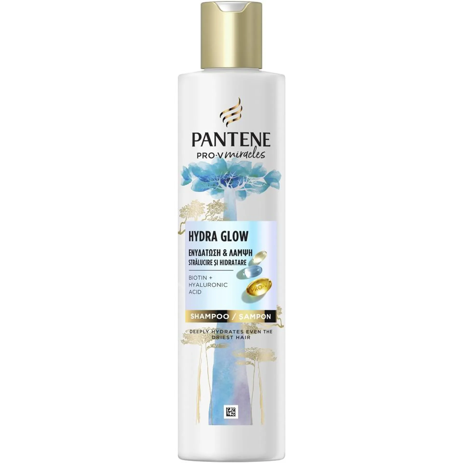 Sampon Pantene Pro-V Miracles Hydra Glow cu Biotina, pentru par uscat si deshidratat, 250 ml